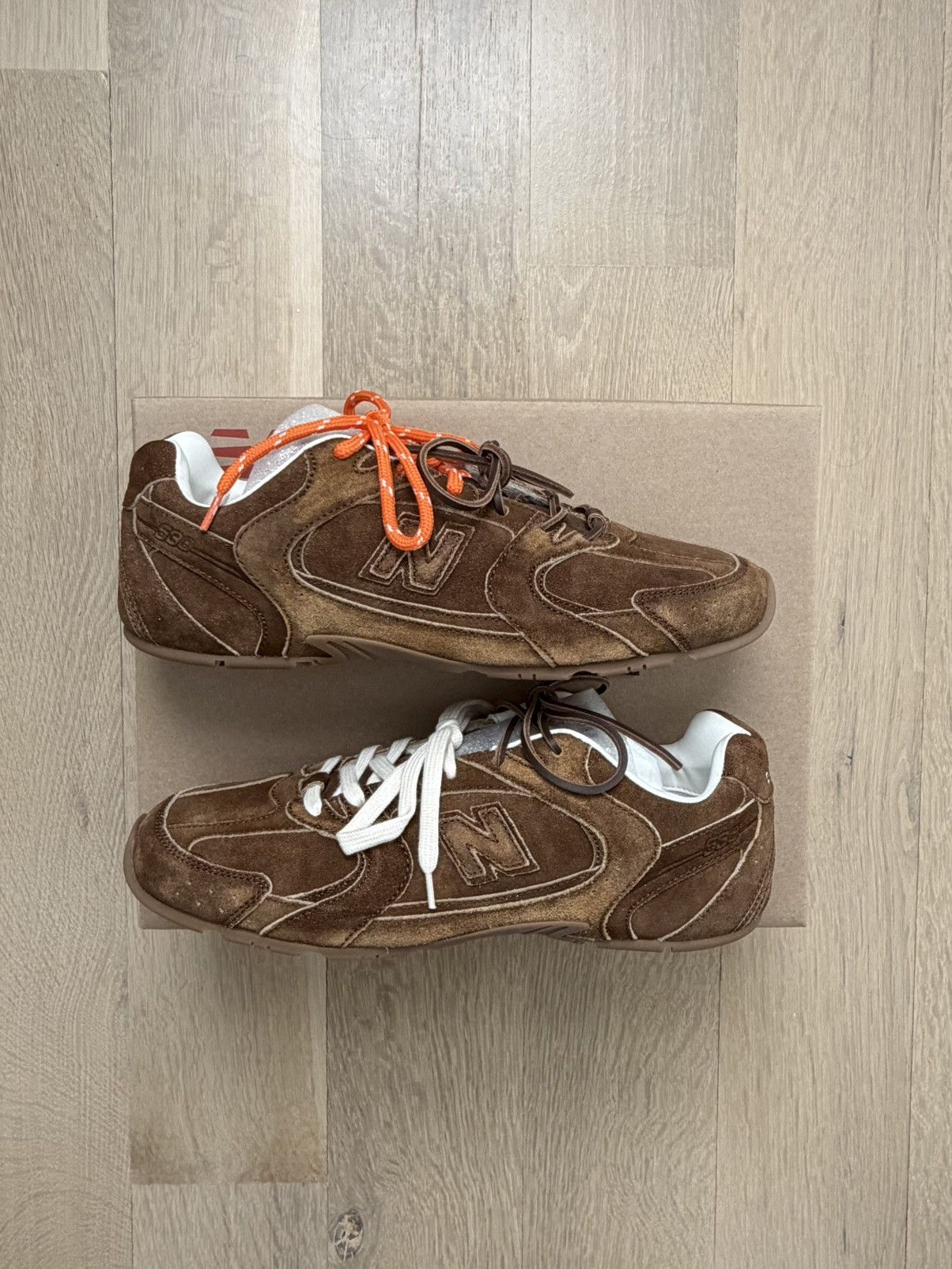 Miu Miu × New Balance New Balance X Miu Miu 530 SL Suede Sneakers Cinnamon Brown Size US 12 / IT 42 - 8 Thumbnail