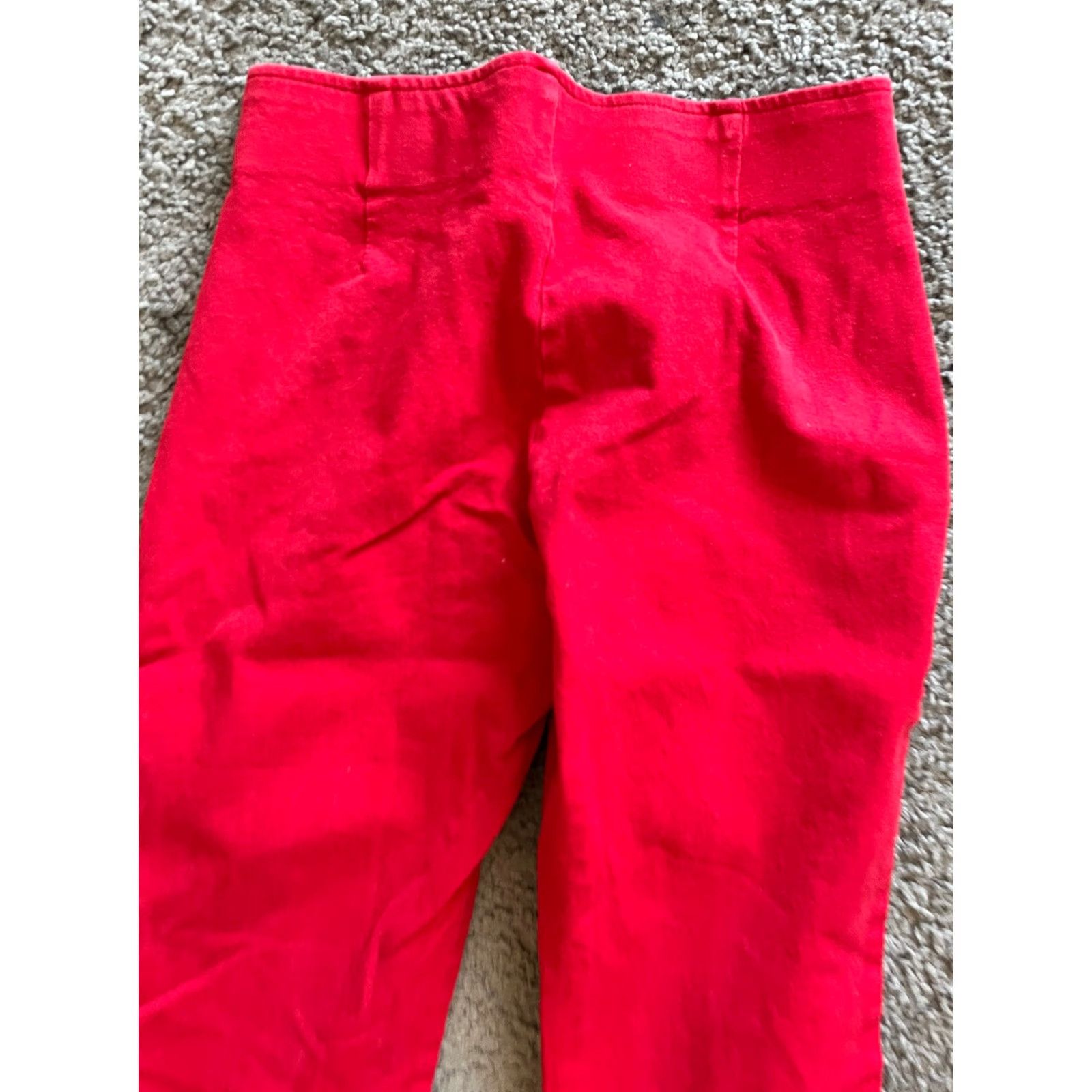 Gap GAP Petite Cropped Flare Pants 6P Red Solid Side Zip Womens Size 28" / US 6 / IT 42 - 4 Thumbnail