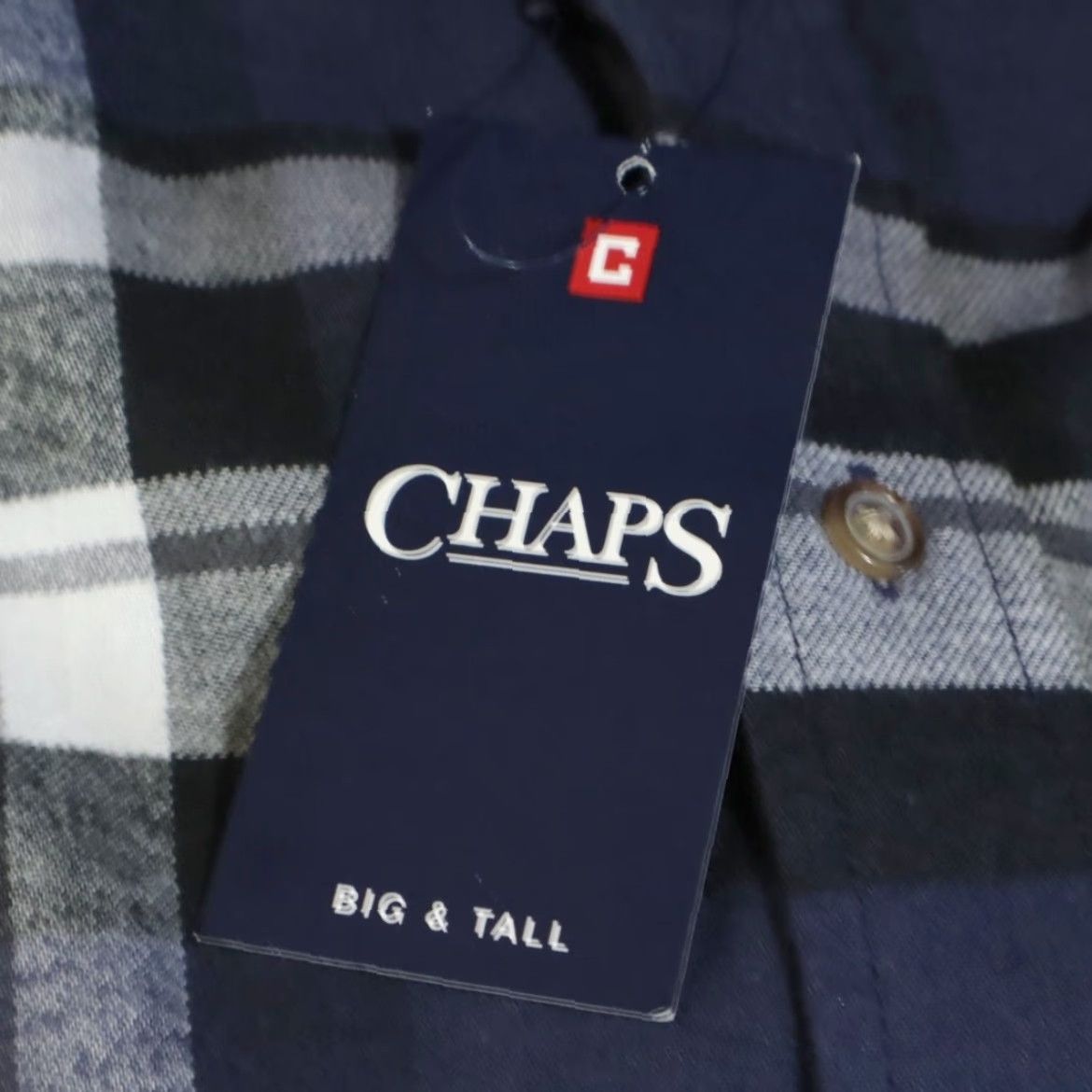 Chaps Chaps Shirt Navy Blue Plaid Button Down Shirt 2XB Men’s Long Sleeve Performance Flannel Cotton Casual Shirt Size US XXL / EU 58 / 5 - 6 Thumbnail