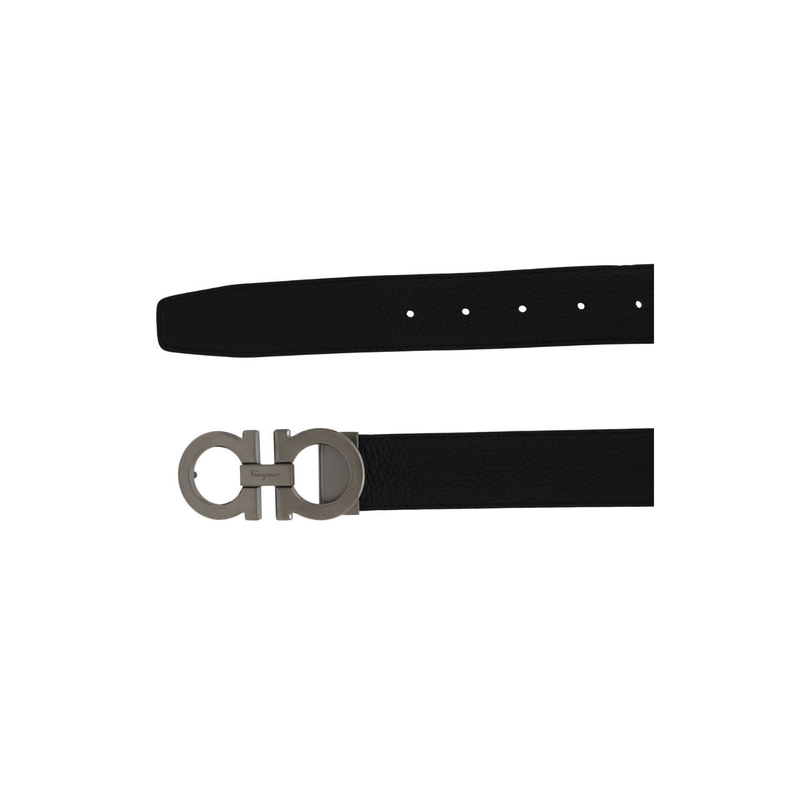 Salvatore Ferragamo FERRAGAMO Black Double Adjustable Reversible Belt New & Auth Size ONE SIZE - 3 Thumbnail
