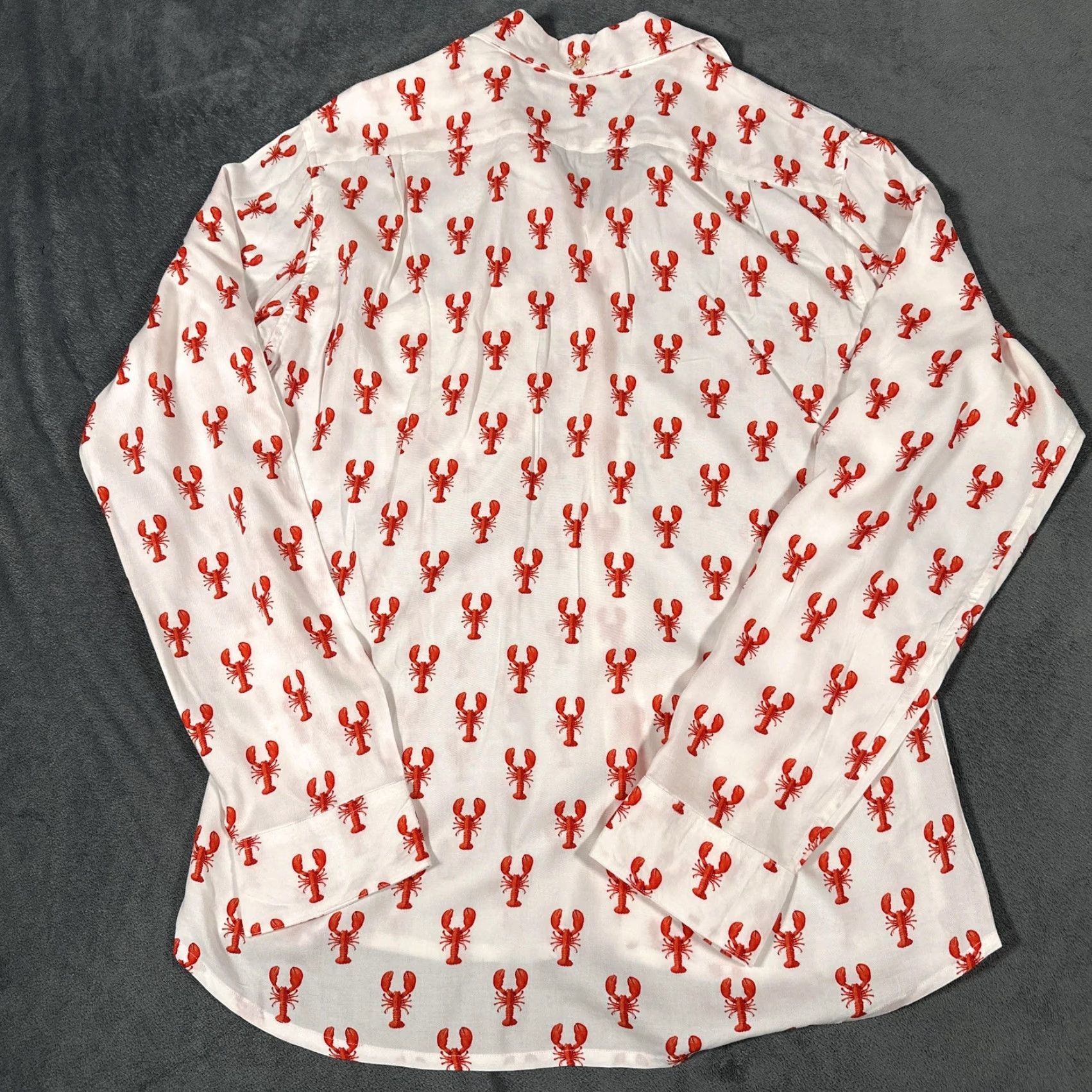 Vintage Kenny Flowers Shirt Mens Medium White Lobster Print Button Up Limited Edition Size US M / EU 48-50 / 2 - 6 Thumbnail