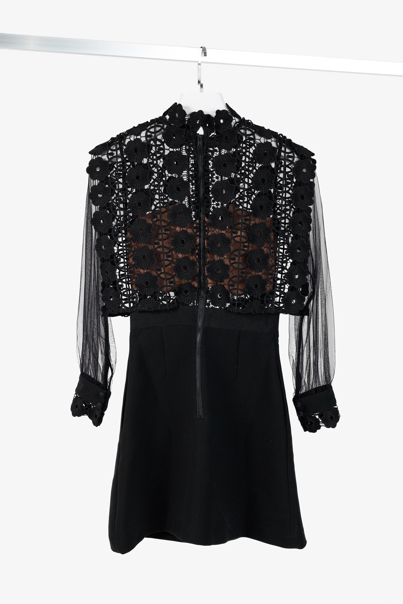 Self-Portrait Self-Portrait SS/16 Balloon-Sleeve Lace A-Line Mini Dress Size S / US 4 / IT 40 - 2 Thumbnail