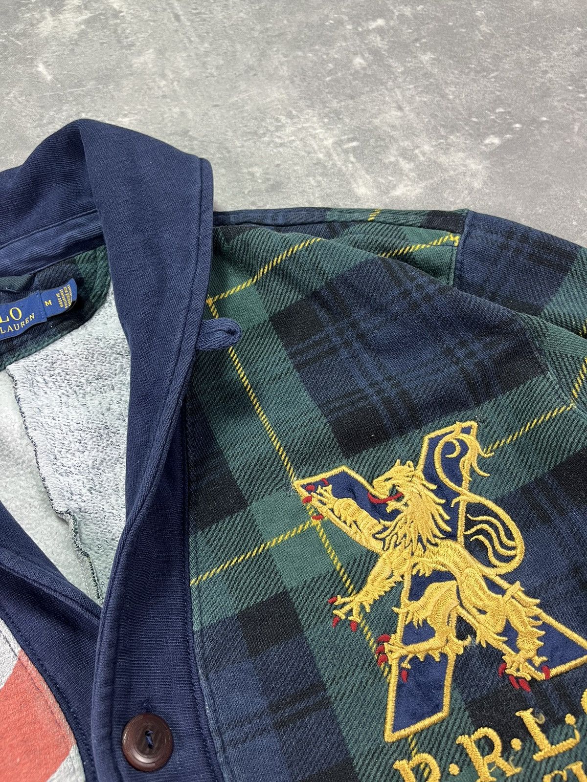 Polo Ralph Lauren PRLC Ralph Lauren Washed Rugby Cardigan Knit Skull Sweater M Size US M / EU 48-50 / 2 - 5 Thumbnail