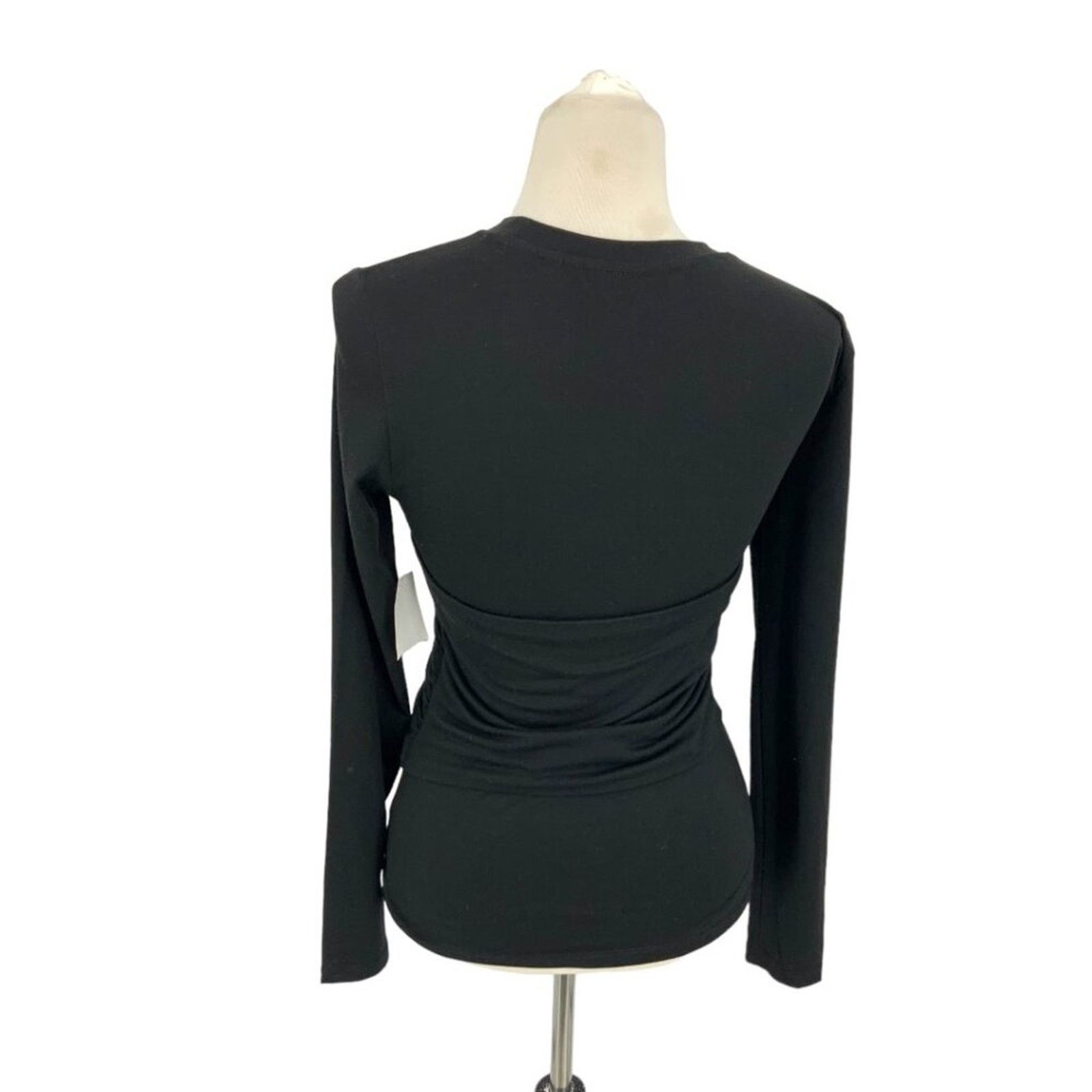 Asos Vero Moda Nelly Ruched Knit Top Black Medium NWOT $62 MSRP Size M / US 6-8 / IT 42-44 - 8 Thumbnail