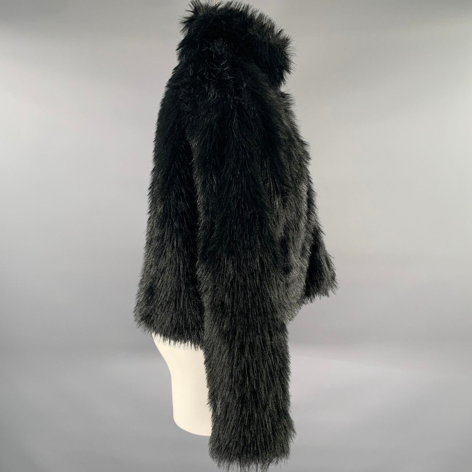 Other ADRIENNE LANDAU Size L Black Polyester Faux Fur Jacket Size L / US 10 / IT 46 - 3 Thumbnail