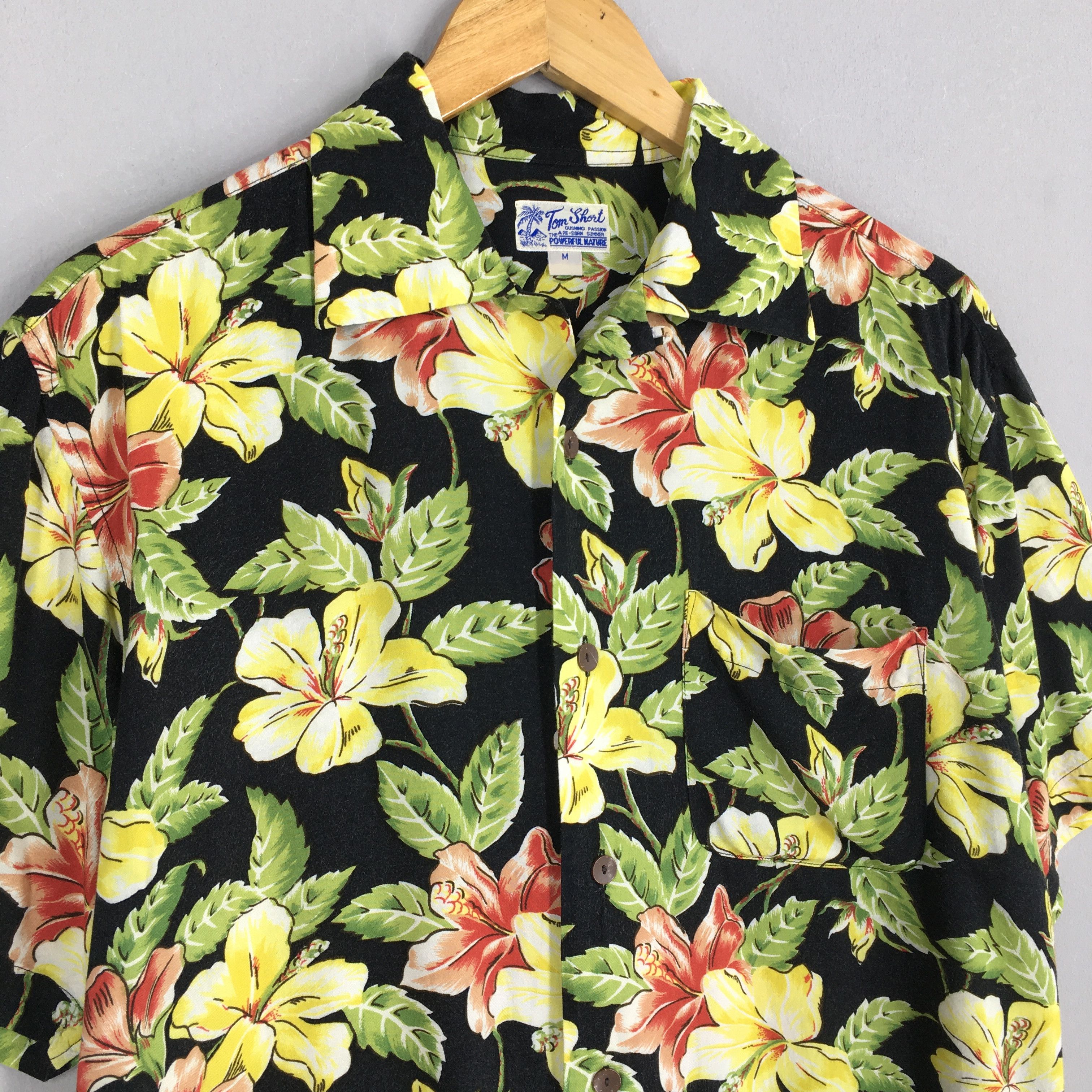 Vintage Tom Short Hawaiian Hibiscus Flower Tropical Hawaii Shirt M Size US M / EU 48-50 / 2 - 3 Thumbnail
