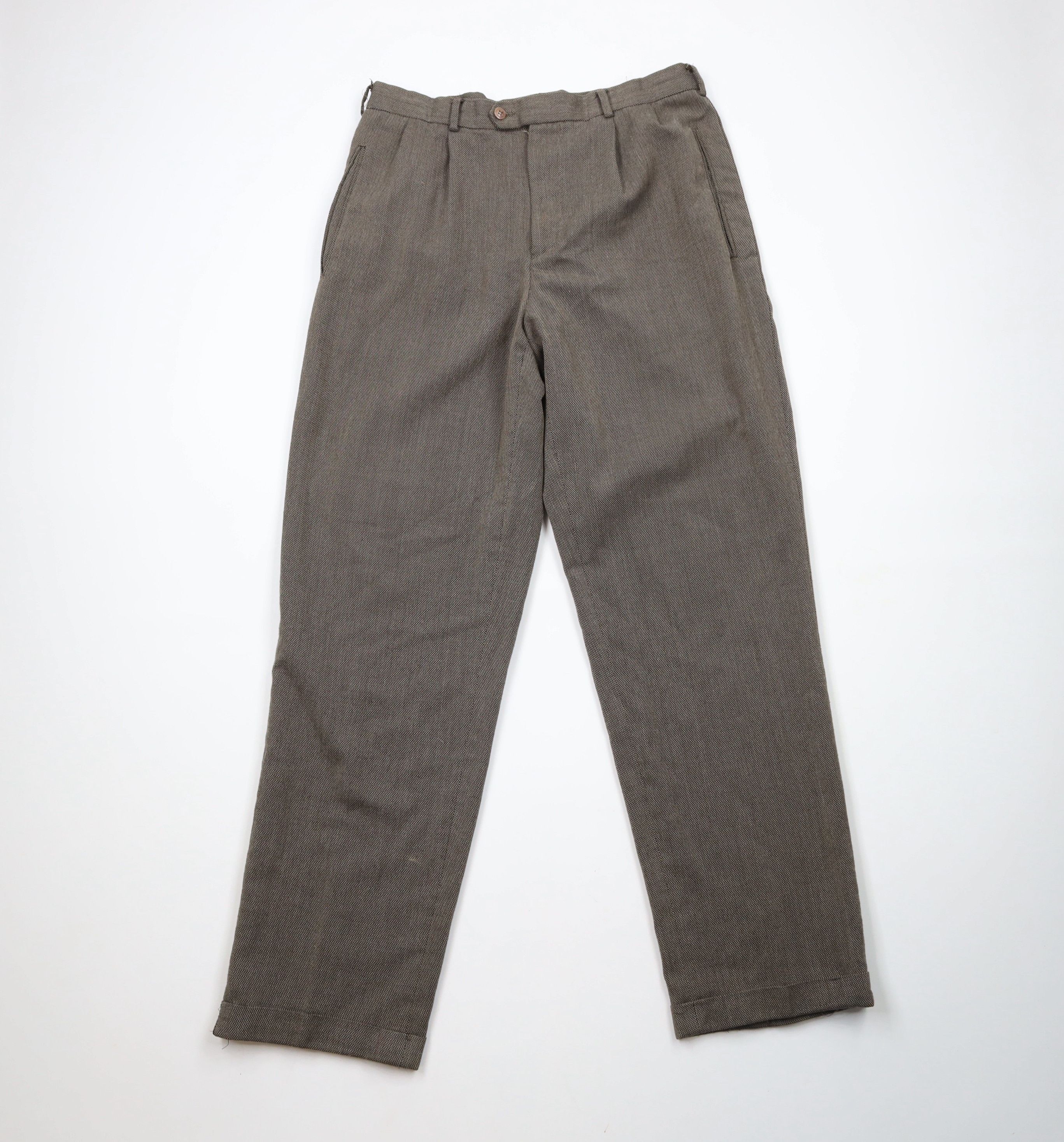 Vintage Vintage 90s Streetwear Rayon Blend Tweed Wide Leg Pants Size US 34 / EU 50 - 1 Thumbnail