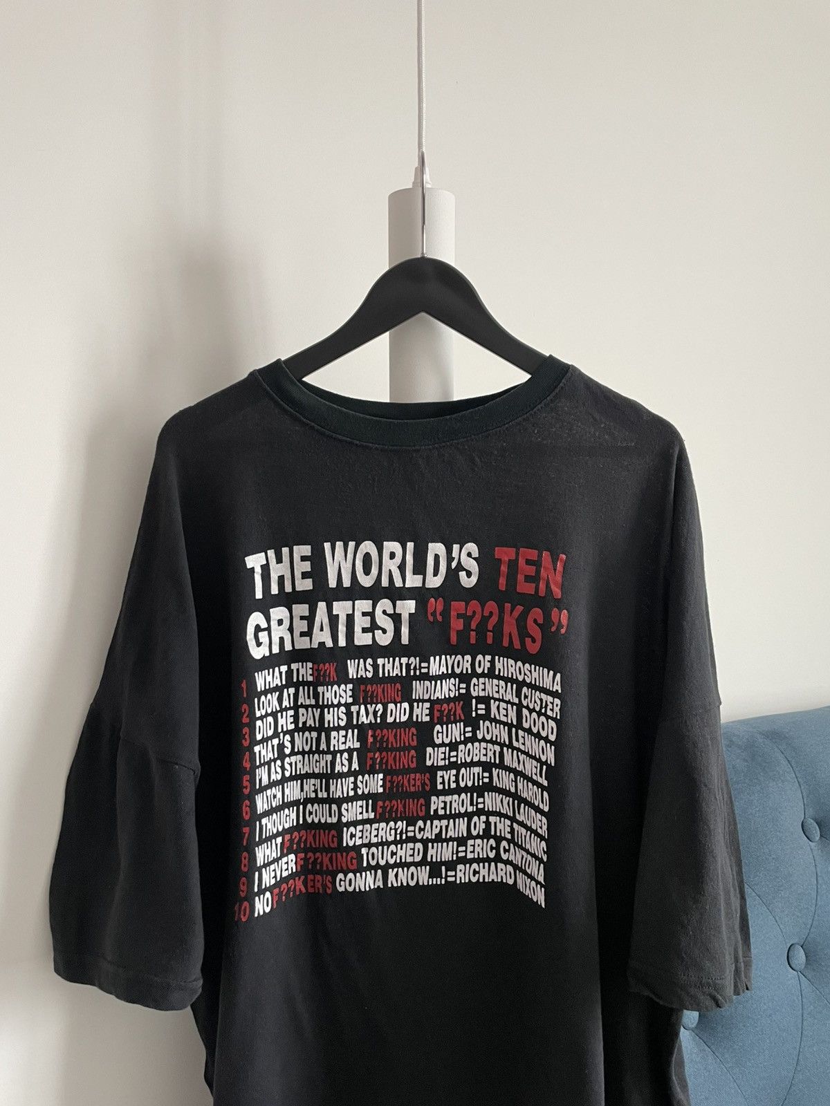 Vintage Vintage 90’s The World’s Ten Greatest “F??KS” T-Shirt Crazy Size US XXL / EU 58 / 5 - 4 Thumbnail