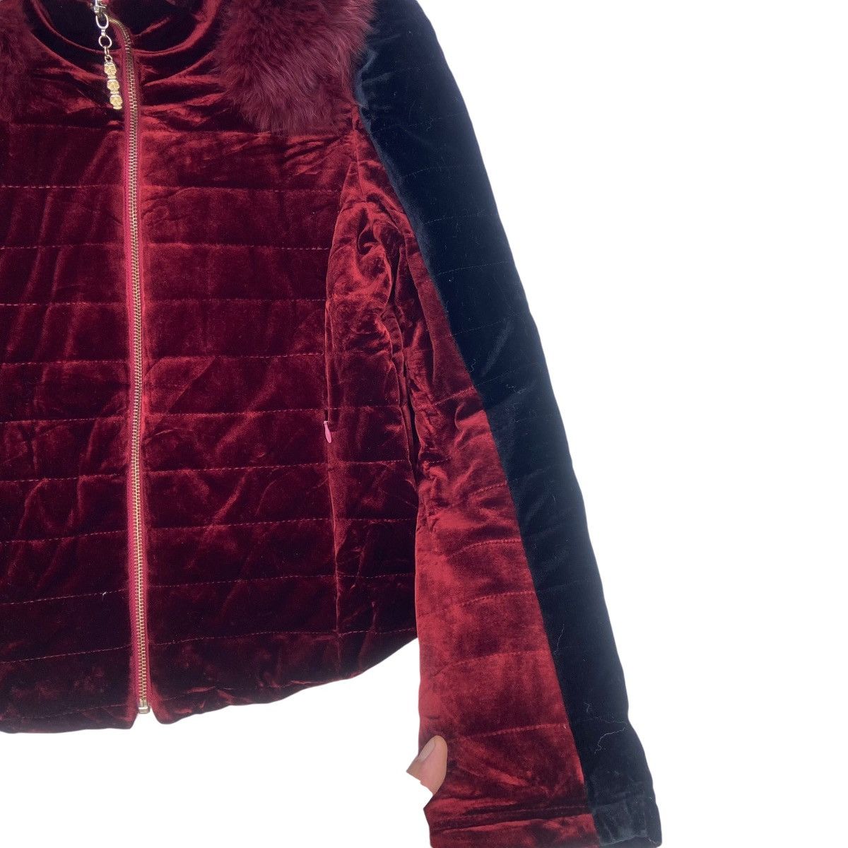 Japanese Brand Japanese Brand Manfeiqi Red Velvet Fox Fur Quilted Jacket Size S / US 4 / IT 40 - 15 Thumbnail