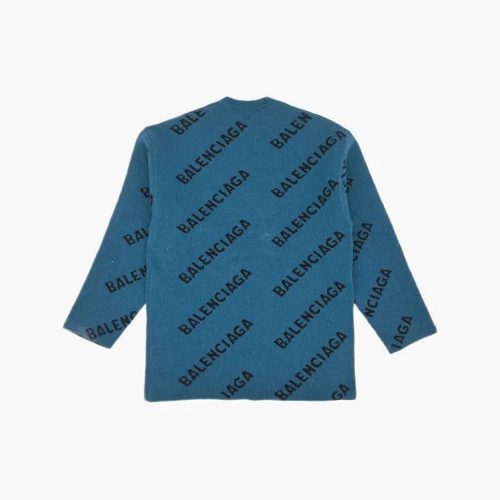Balenciaga Balenciaga Balenciaga FW21 Blue Logo Knit Sweater -2507 Size US S / EU 44-46 / 1 - 3 Thumbnail