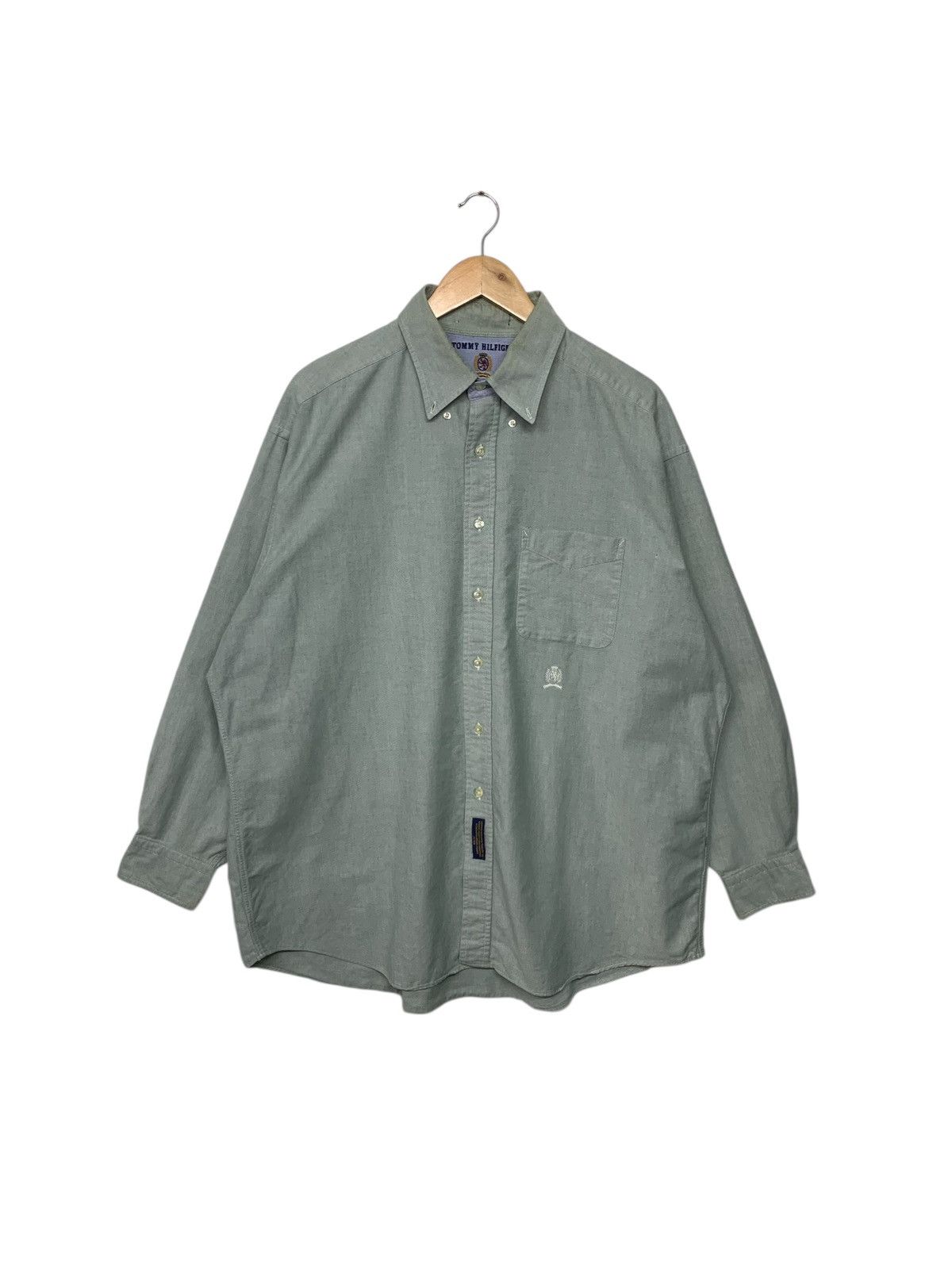 Tommy Hilfiger Vintage 90's Tommy Hilfiger Small Logo Button Up Shirt Denim Size US XL / EU 56 / 4 - 1 Thumbnail