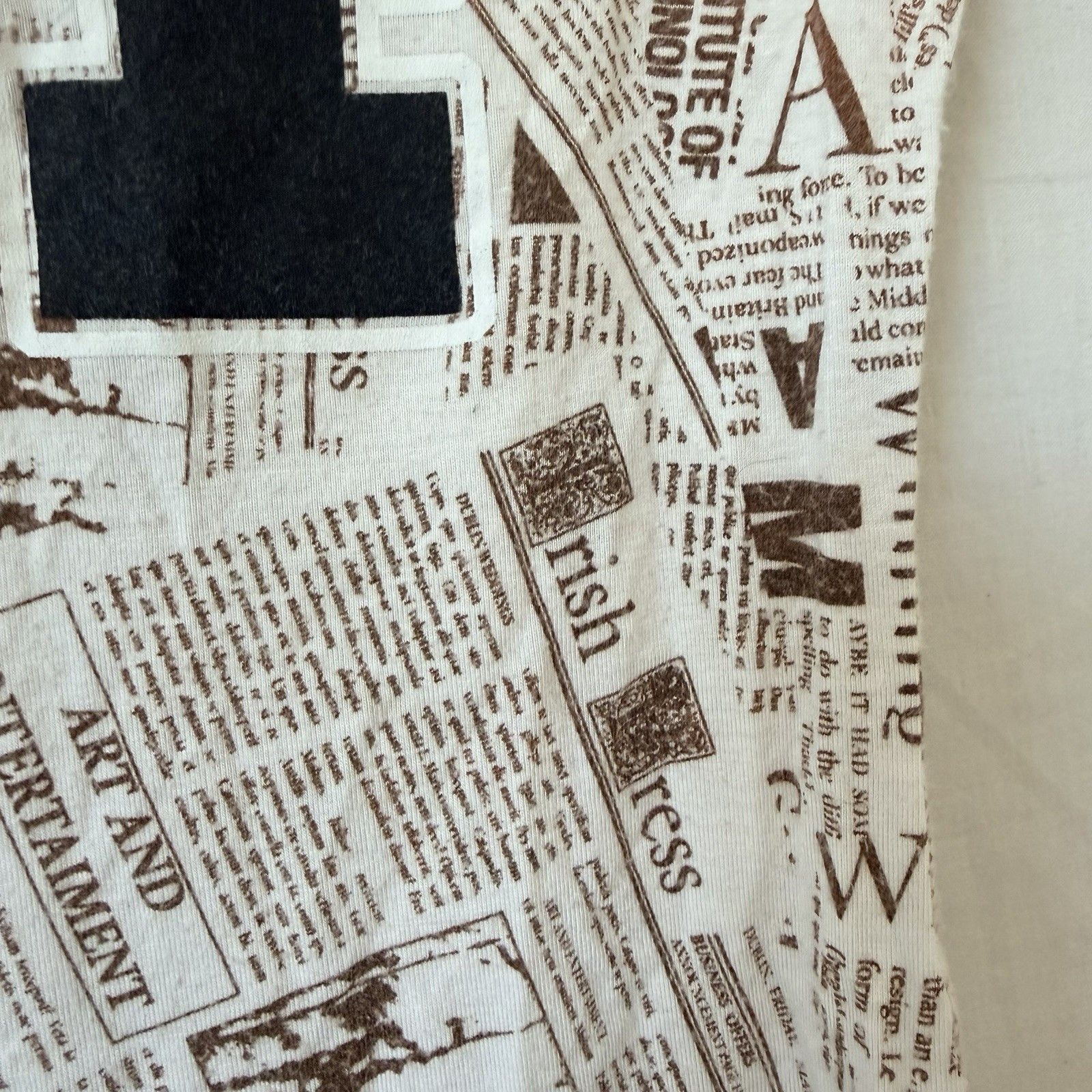 Other Ragdoll LA Newspaper Print Tee Shirt 84 Graphic Brown White Size M / US 6-8 / IT 42-44 - 5 Thumbnail