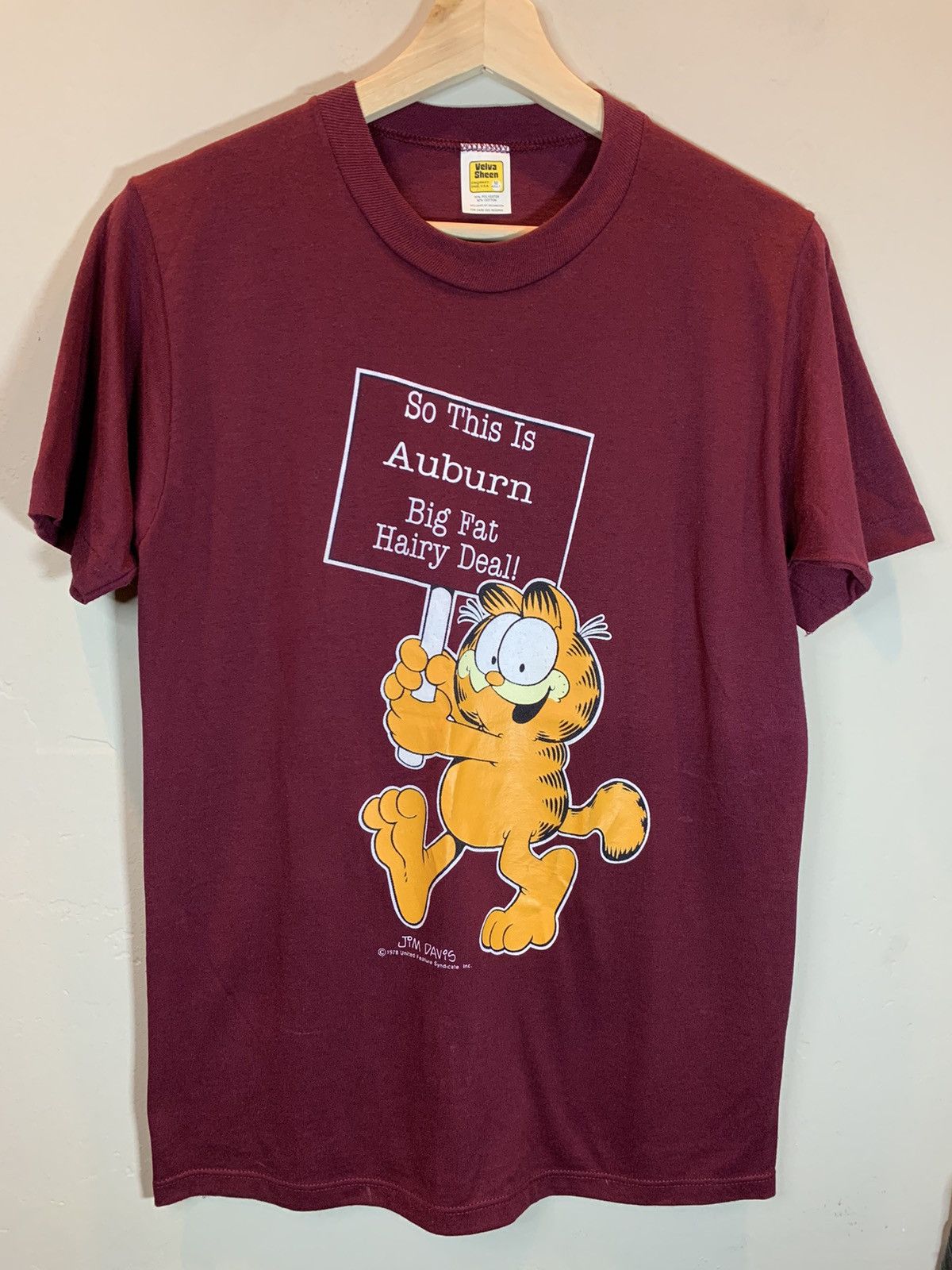 Vintage *RARE* Vintage 1978 Garfield Auburn Big Fat Hairy Deal Shirt Size US M / EU 48-50 / 2 - 1 Thumbnail