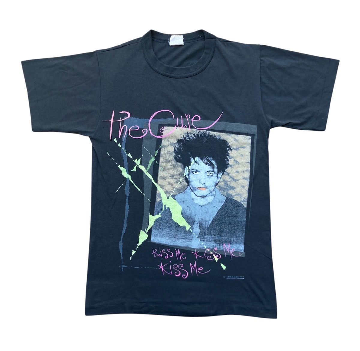 Vintage 80s The Cure 'Kiss Me' Promo Black T shirt Top