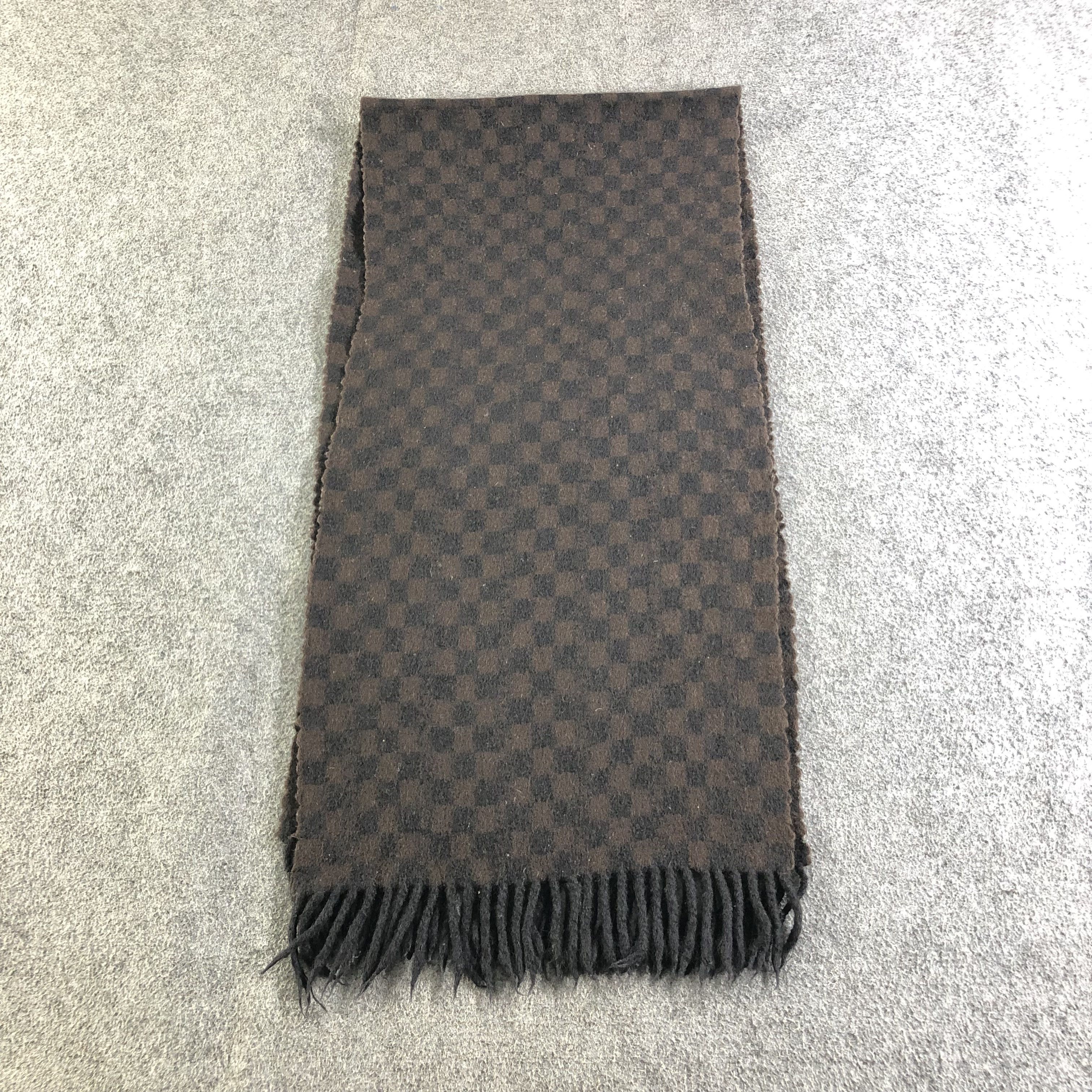 Fendi Fendi Checkered Wool Scarf Muffler Neckwear V2547 Size ONE SIZE - 2 Thumbnail