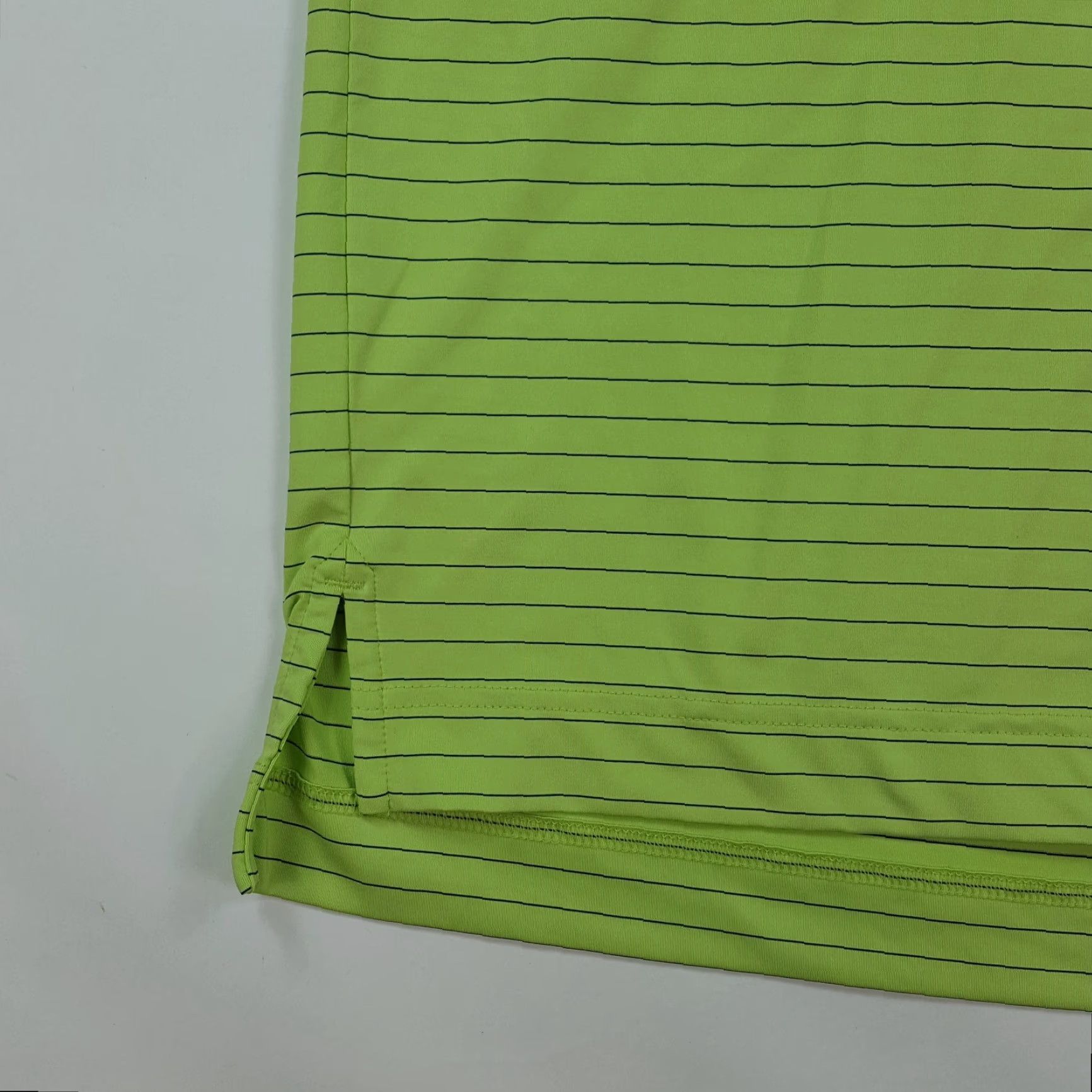 Footjoy VINTAGE FootJoy Striped Golf Polo Shirt - Large - Green - Short Sleeve - Collared - Button - Polyester Microfiber - Men's Polo Size US L / EU 52-54 / 3 - 3 Thumbnail