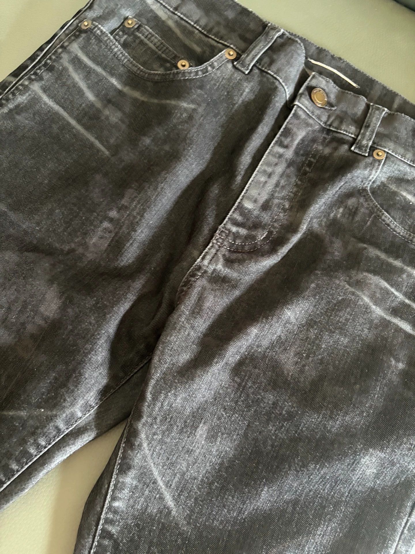 Saint Laurent Paris SLP Black Washed Claw Ripple Skinny Jeans Size US 32 / EU 48 - 3 Thumbnail