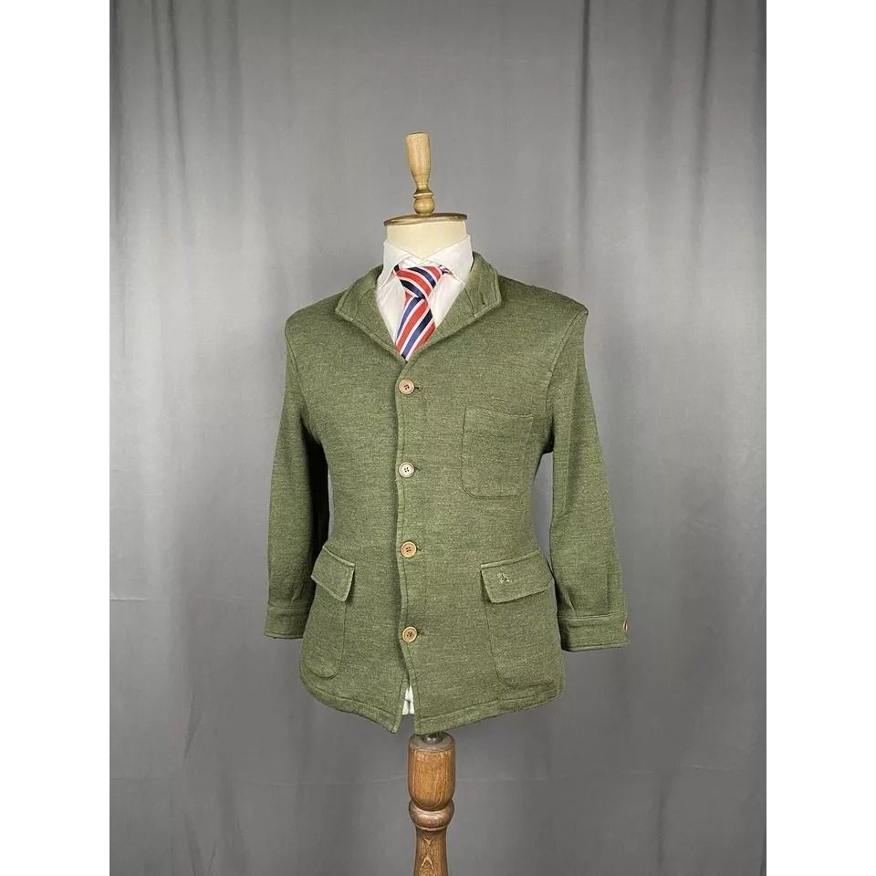 Burberry Burberry Men's Green Wool Blazer Sportcoat Jacket Size 52 Size US L / EU 52-54 / 3 - 3 Thumbnail