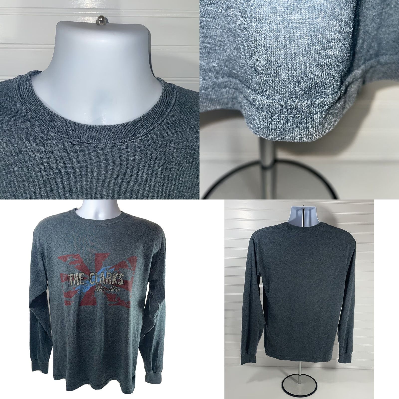 Clarks Gildan Ultra Cotton The Clarks Restless Days Long Sleeve Crew Neck Gray Shirt Men M Size US M / EU 48-50 / 2 - 9 Thumbnail