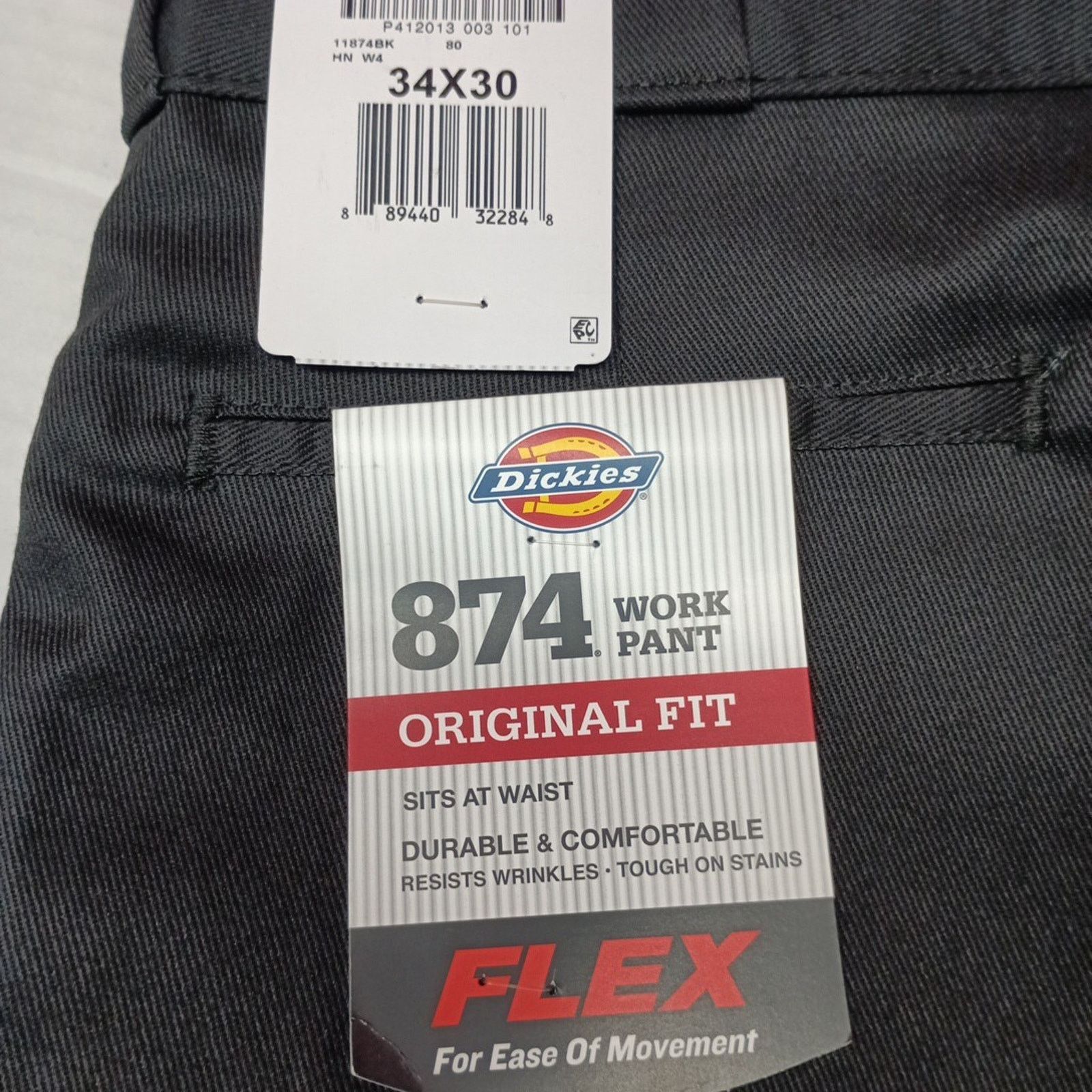 Dickies Dickies 874 Work Pants Men's 34x30 Black Original Fit Flex Size US 34 / EU 50 - 2 Thumbnail