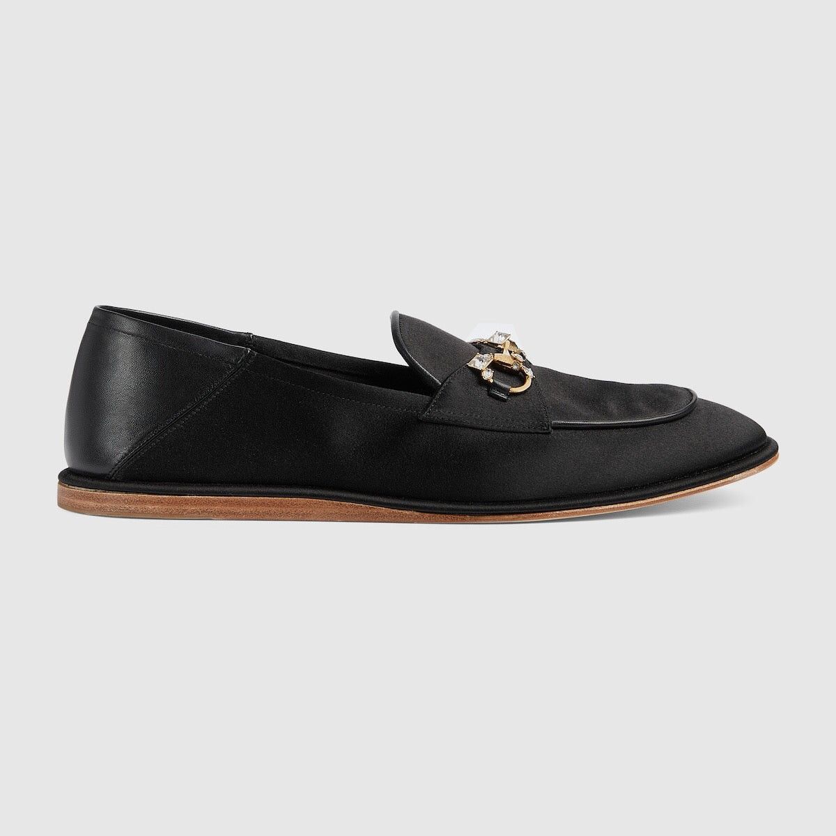 Gucci Horsebit Crystals Satin Loafers SIZE 38.5