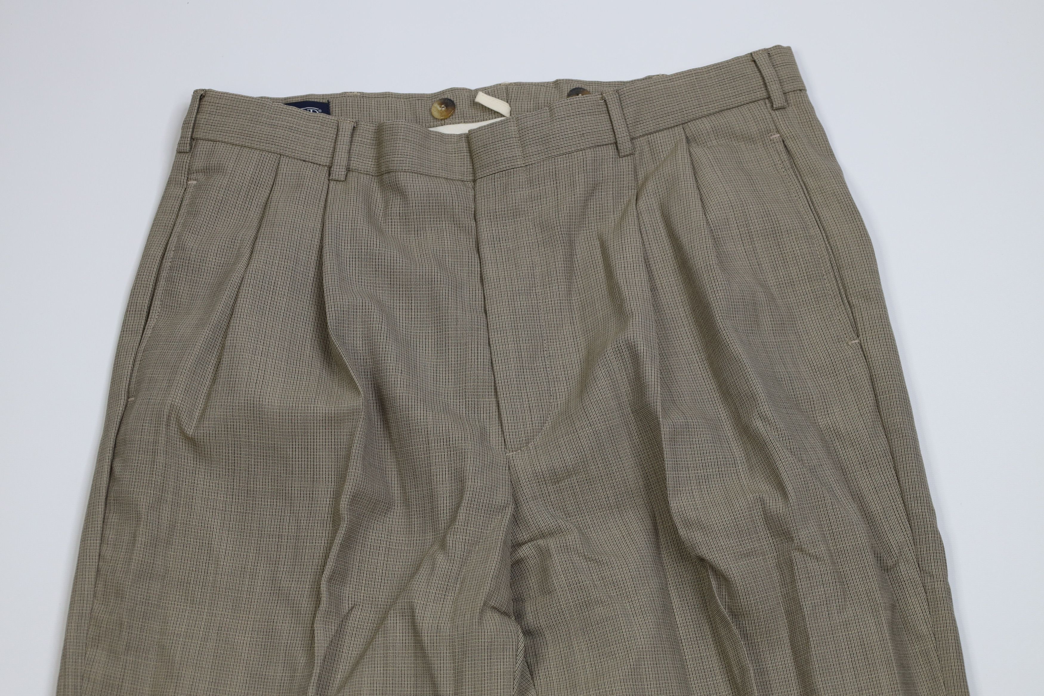 Lands' End Vintage 90s Lands End Cuffed Wide Leg Chino Pants Plaid USA Size US 34 / EU 50 - 2 Thumbnail