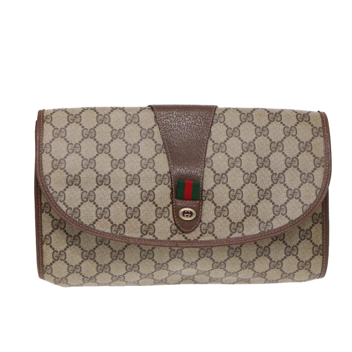 Gucci Sherry Brown Canvas Clutch Bag (Pre-Owned) Size ONE SIZE - 1 Thumbnail