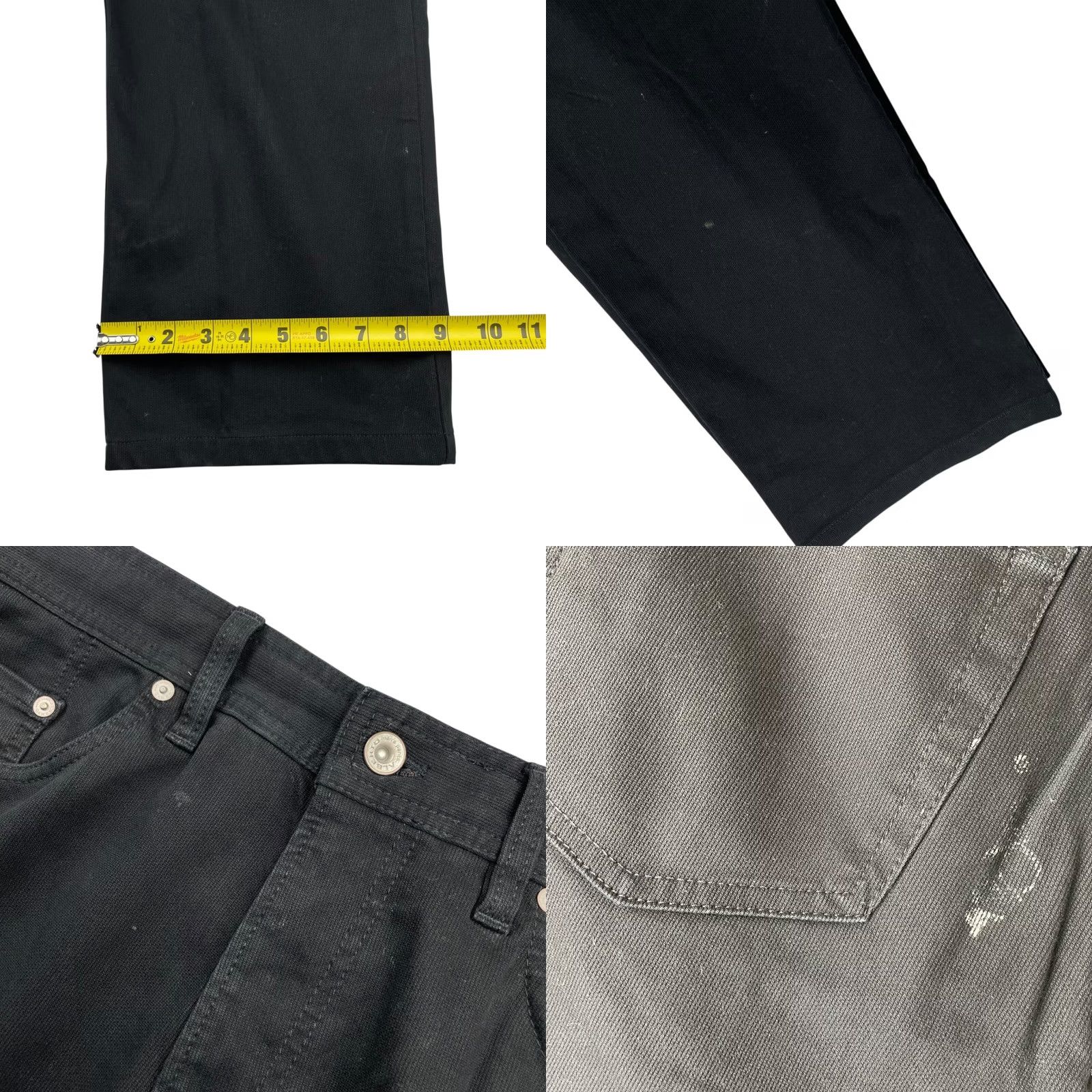 Vintage ALBERTO Men’s Tim Cotton Stretch 5-Pocket Fade Out Pants Black 33x30 Rubber? Size US 34 / EU 50 - 9 Thumbnail