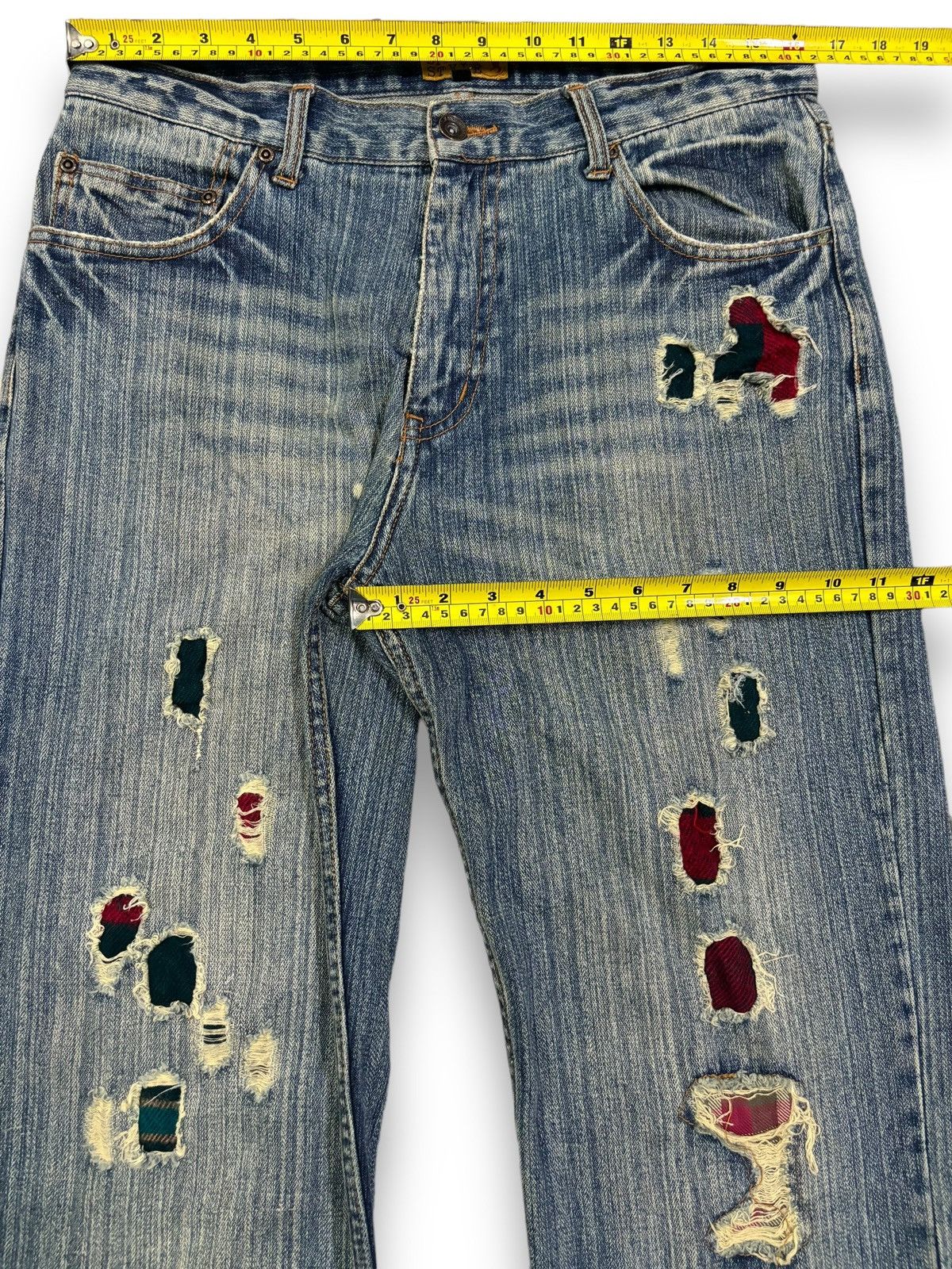 Hysteric Glamour Vintage Japanese Brand Patchwork Loose Fit Distressed Jeans Size US 33 - 15 Thumbnail