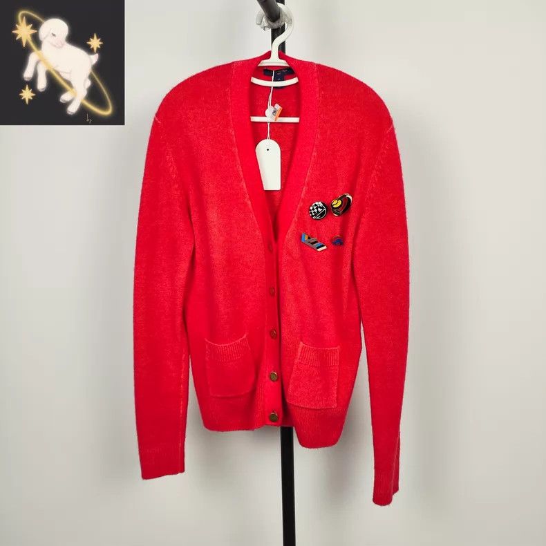 Louis Vuitton Louis Vuitton Red brooch knit cardigan shirt Size US M / EU 48-50 / 2 - 1 Thumbnail