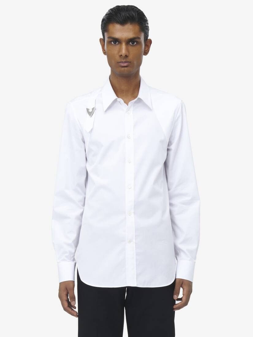 Alexander McQueen o1srvl11e0226 Arrow Harness Shirt In White Size US S / EU 44-46 / 1 - 2 Thumbnail