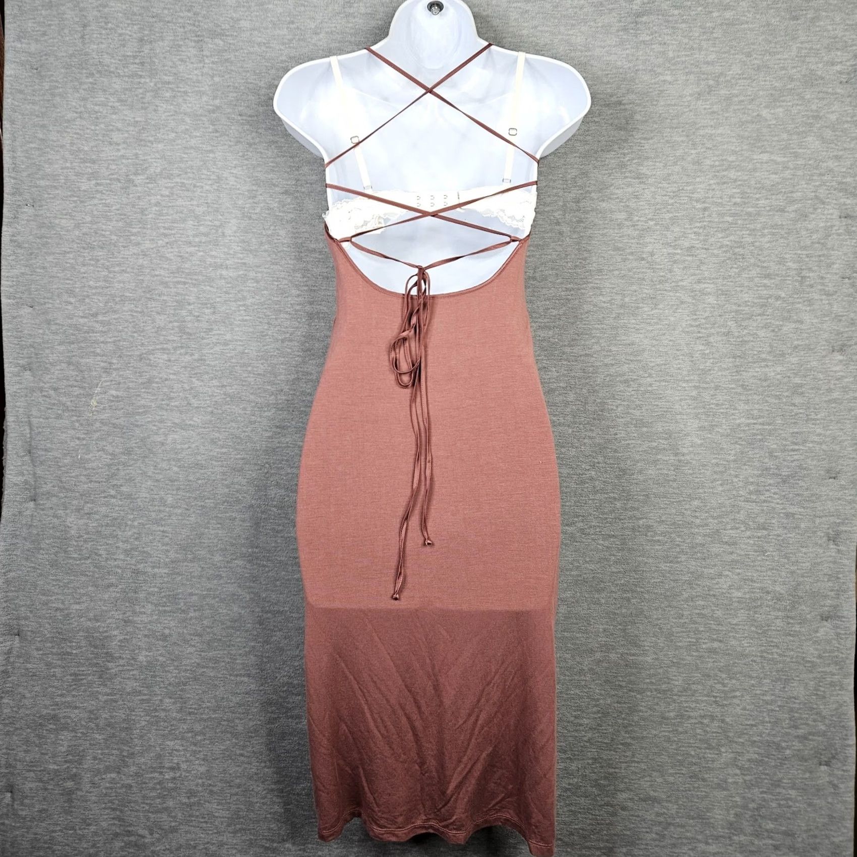 Victoria's Secret Victoria's Secret Women's Slip Dress Sleeveless Size S Pink New Tie Back Scoop Neck Above Knee Lightweight Casual Solid 90s Theme Colorful Womens Size S / US 4 / IT 40 - 2 Thumbnail