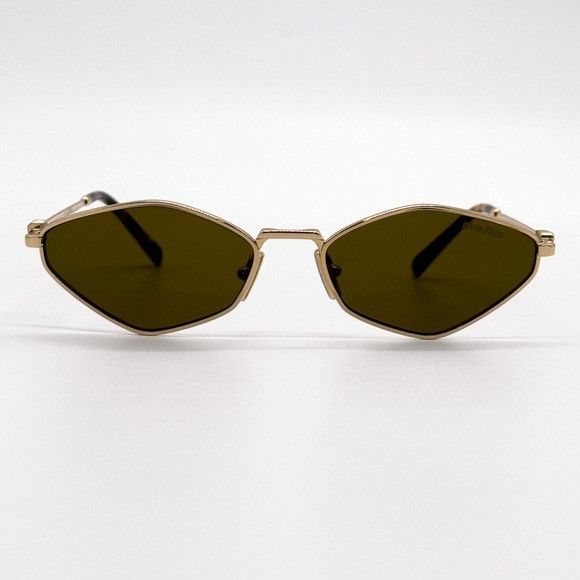 Miu Miu NEW MIU MIU MU56ZS 5AK09Z GEOMETRIC SMU 56Z 5AK09Z GOLD MU 5 Size ONE SIZE - 3 Thumbnail