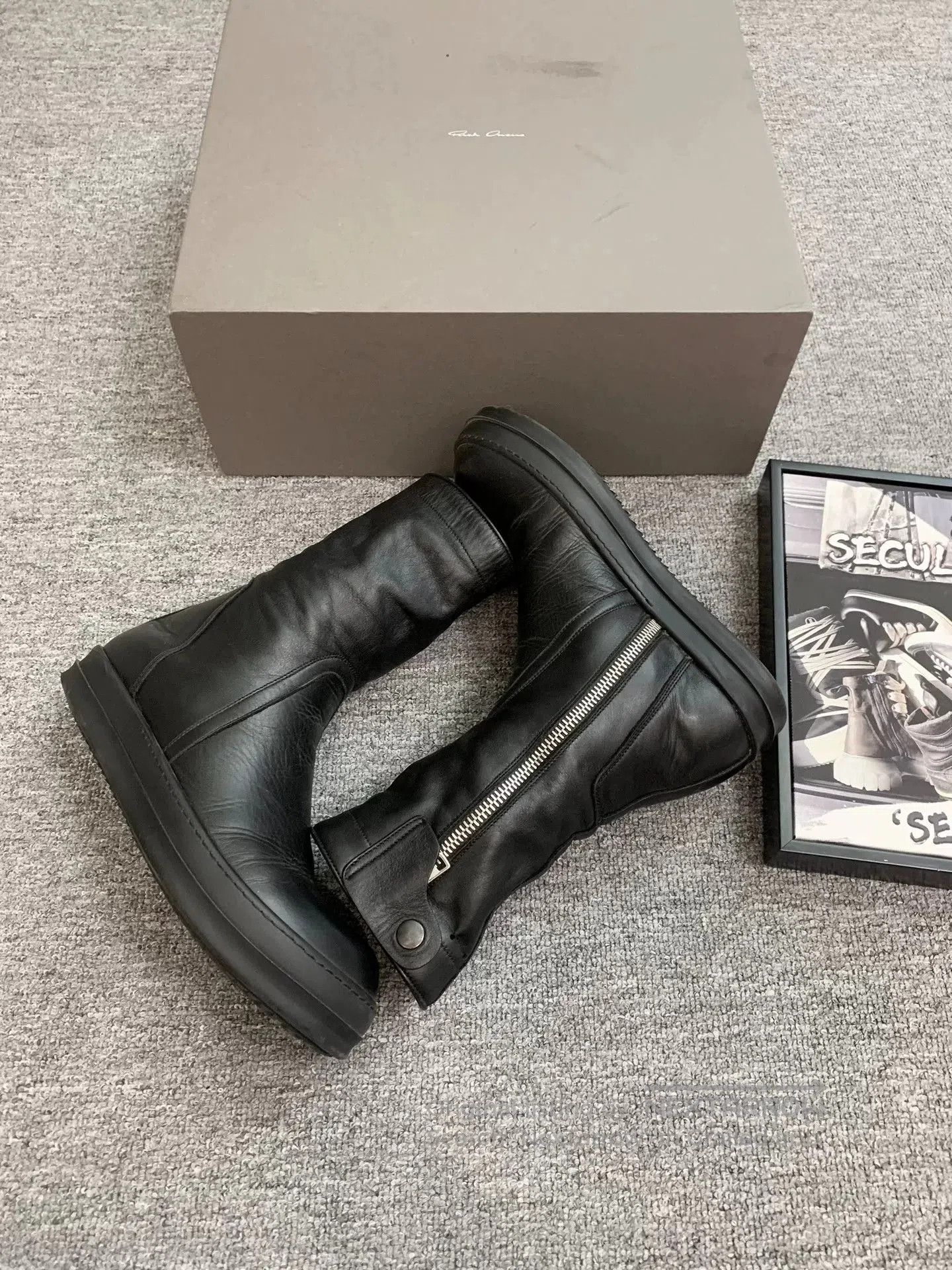Rick Owens Rick Owens 15FW Calf Leather Zip Boots. Size US 7 / EU 40 - 6 Thumbnail