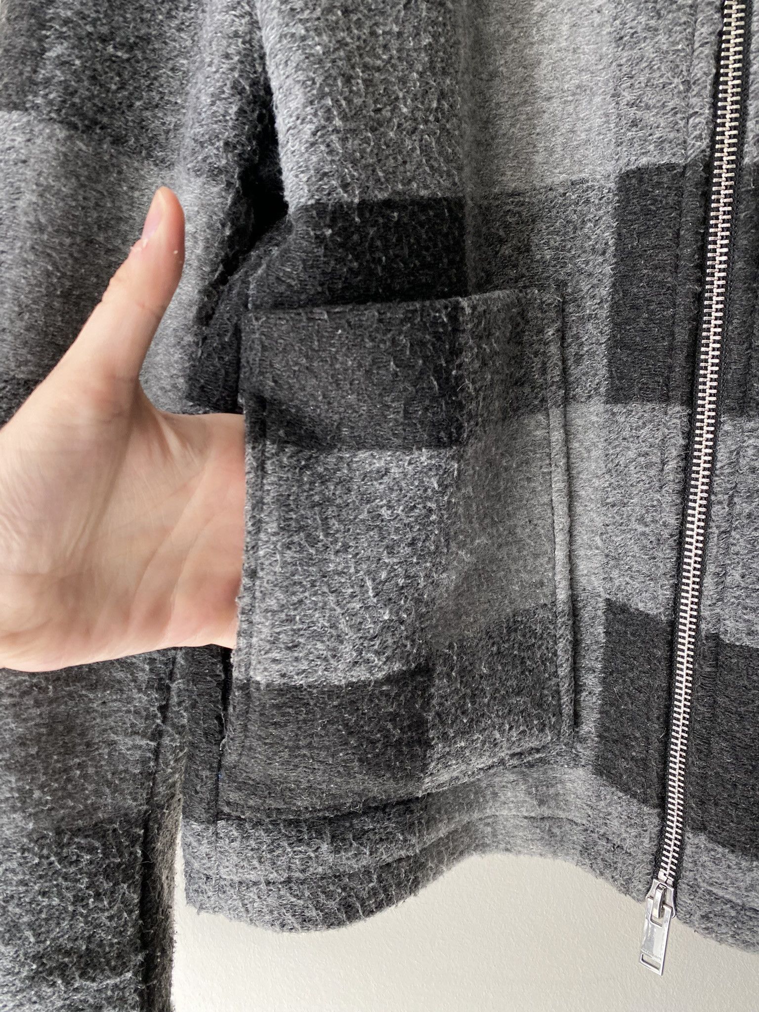 Han Kjobenhavn $810 - Zip Boxy Jacket - Black/Grey Check Size US L / EU 52-54 / 3 - 8 Thumbnail