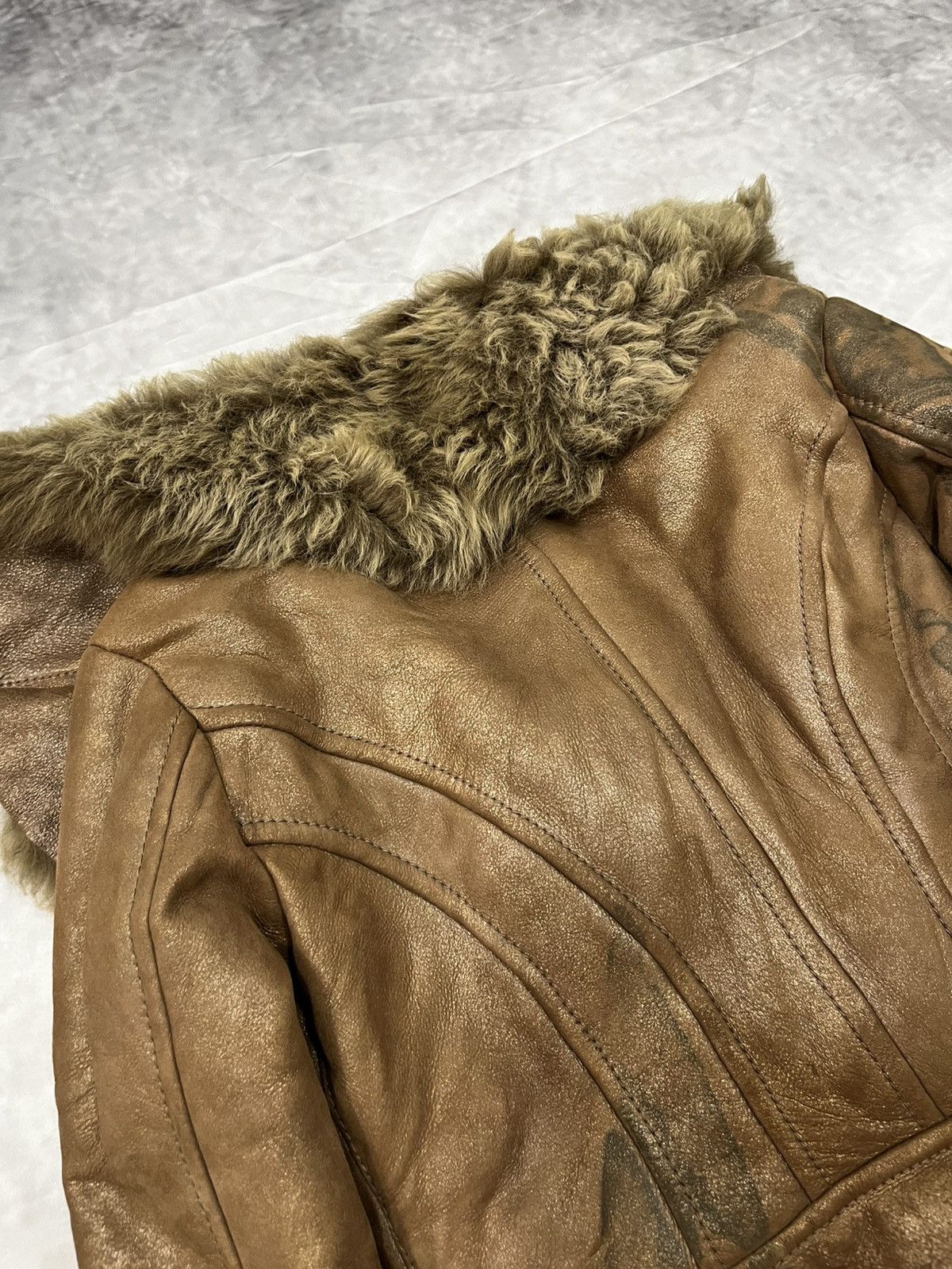 John Galliano Galliano FW2008 Sheepskin Leather Fur Jacket Size L / US 10 / IT 46 - 10 Thumbnail