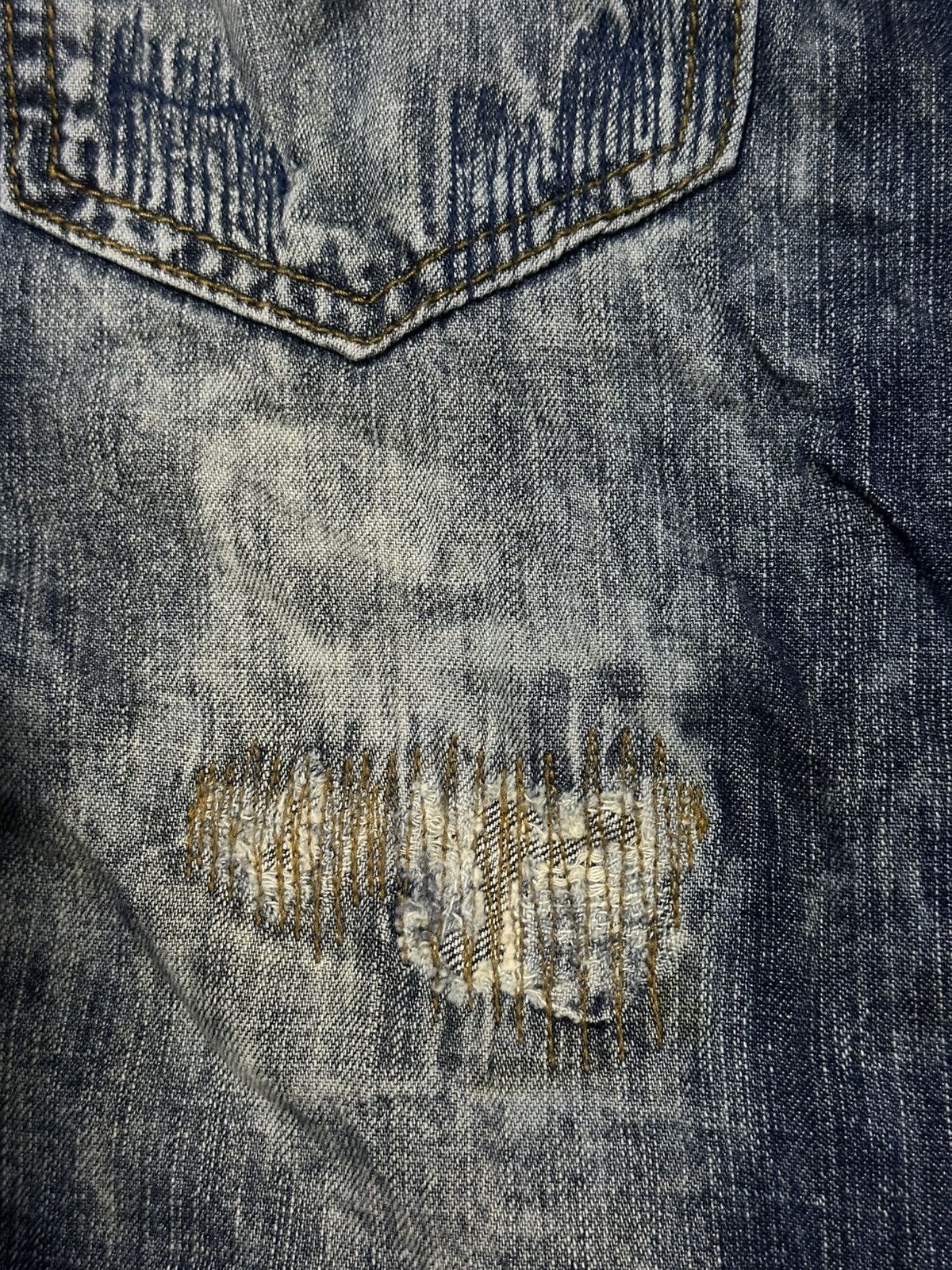 Kapital 00s Distress Style Buckaro Denim Patchwork. Size US L / EU 52-54 / 3 - 10 Thumbnail