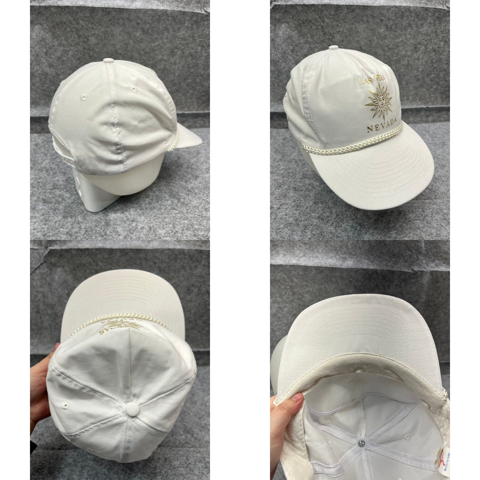 Vintage VINTAGE Las Vegas Nevada Hat Cap Snap Back Adult White Polyester Hatch Rope 90s Size ONE SIZE - 8 Thumbnail