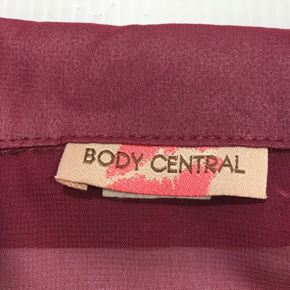 Other Body Central Y2K Boho Sheer Burgundy Waist Blouse L Size L / US 10 / IT 46 - 4 Thumbnail