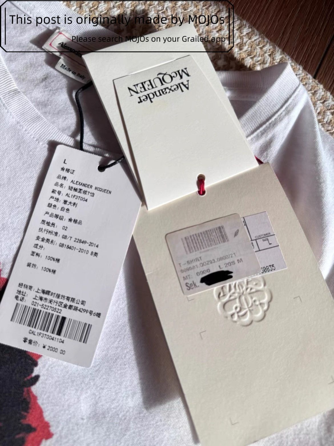 Alexander McQueen Alexander McQueen Rose Skull Print White Tee Size US L / EU 52-54 / 3 - 5 Thumbnail