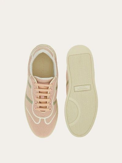 Salvatore Ferragamo o1s1rm0824 Dedalo Knitted Low-Top Sneakers in Pink Size US 7 / EU 40 - 3 Thumbnail
