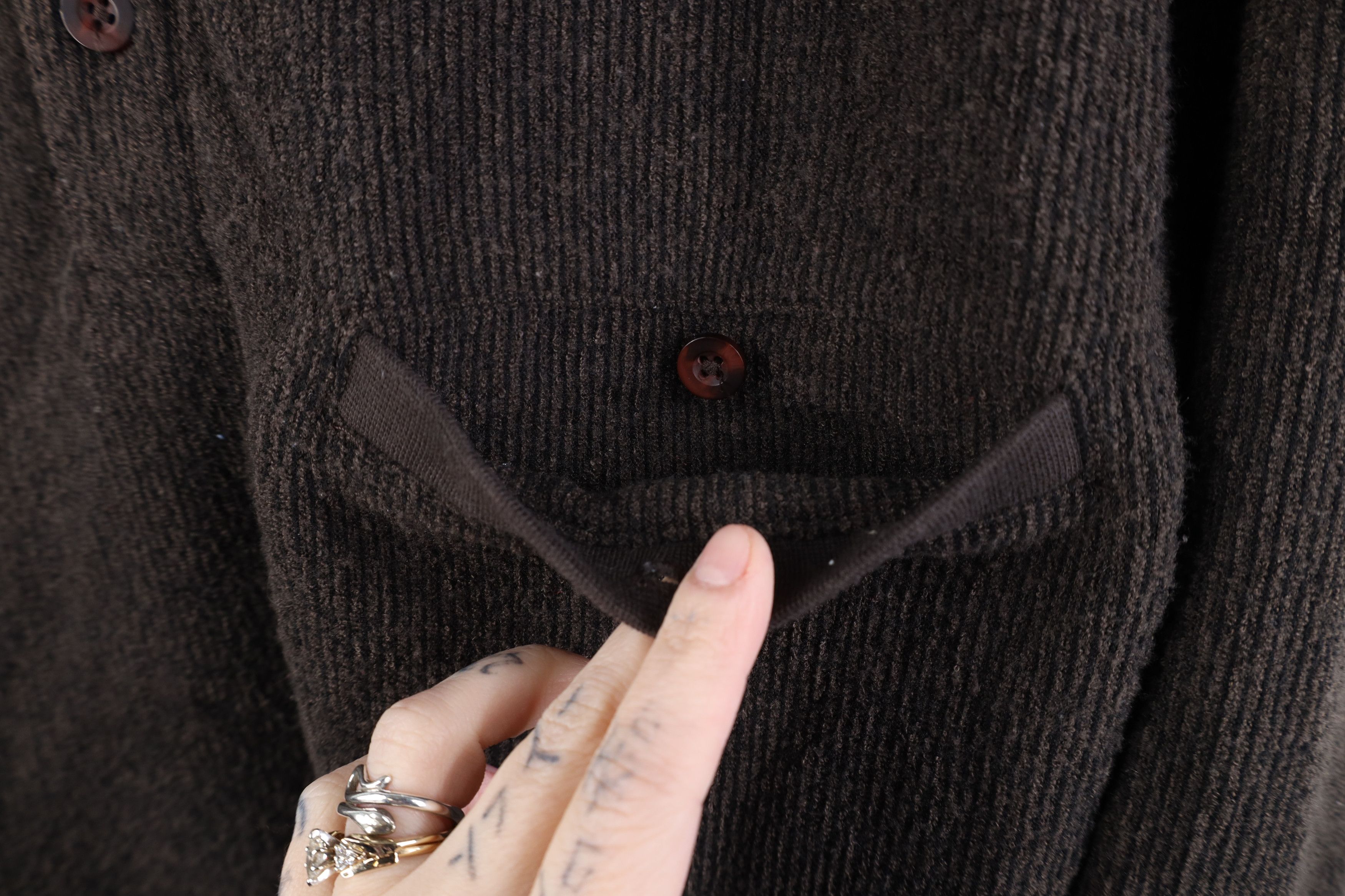 Vintage Vintage 90s Y2K Streetwear Fleece Collared Sweater Brown Size US L / EU 52-54 / 3 - 6 Thumbnail