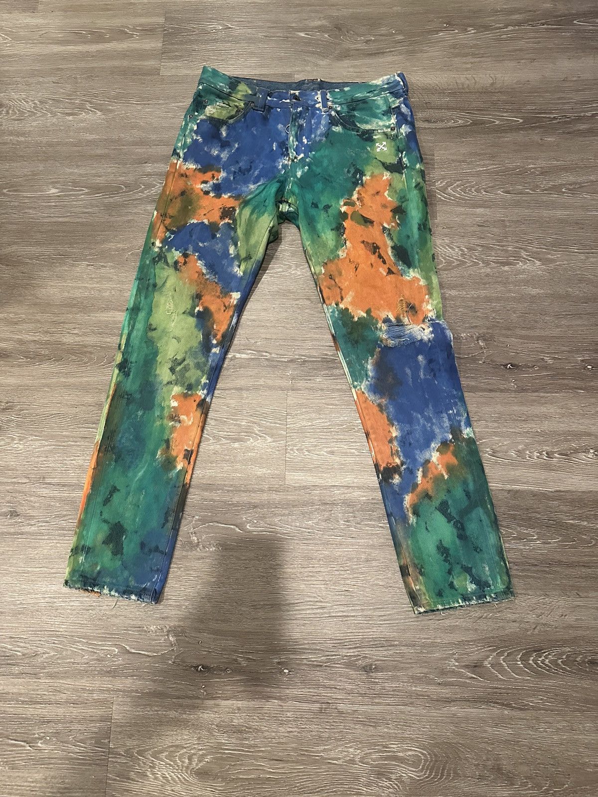 image of Off White Mens Pre Owned 33 Multi Color Jeans