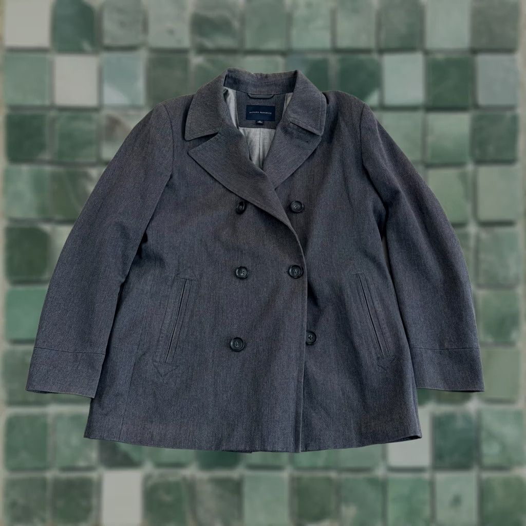 Banana Republic Banana Republic Pea Coat Jacket in Grey Wool Blend Men XL Size US XL / EU 56 / 4 - 1 Thumbnail