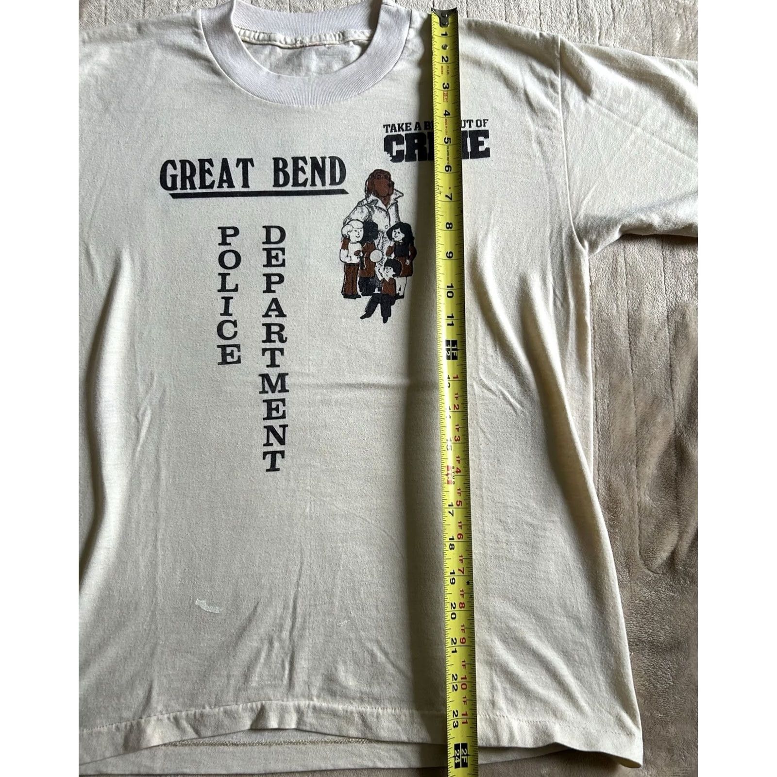 Hanes VINTAGE Scruff McGruff The Crime Dog T-Shirt Mens Medium White 70s Dog Hanes Shirt Mens Size US M / EU 48-50 / 2 - 8 Thumbnail