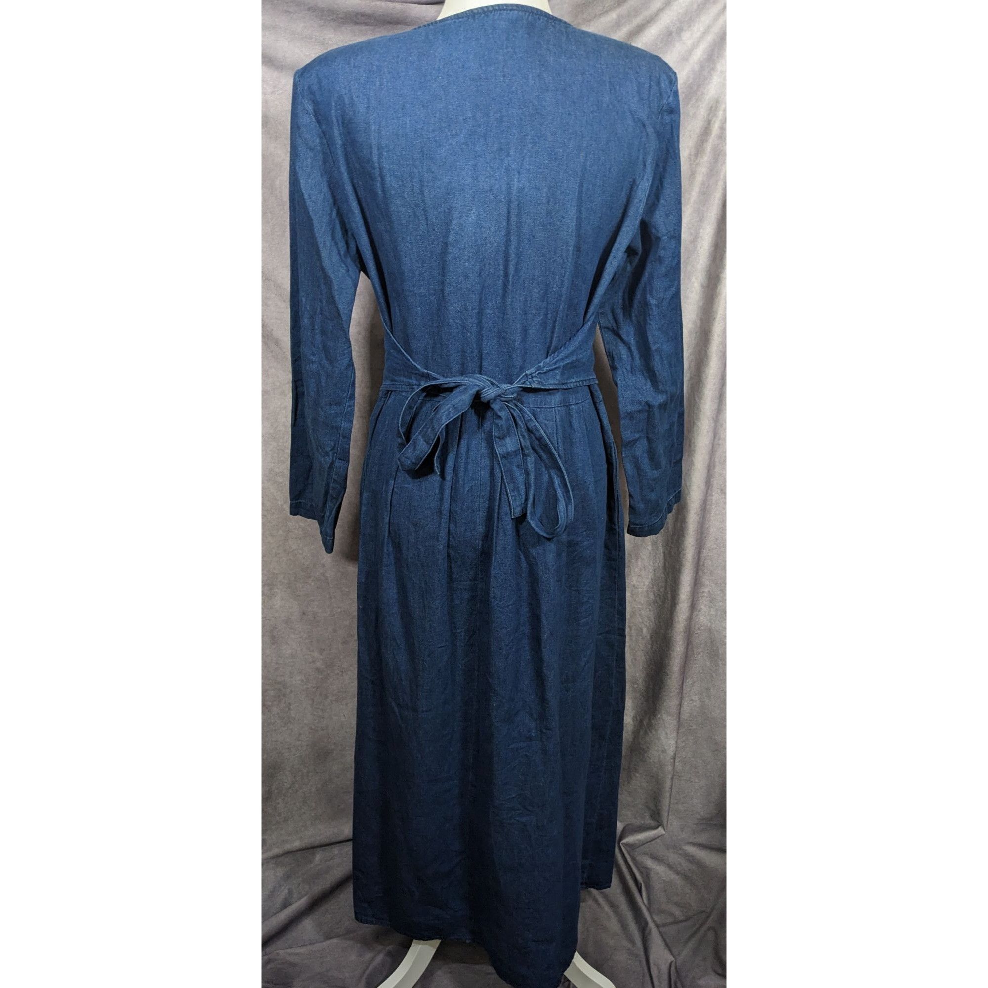 Other Vintage 90s Carol Anderson Denim Maxi Dress With Attached Ve Size XL / US 12-14 / IT 48-50 - 16 Thumbnail