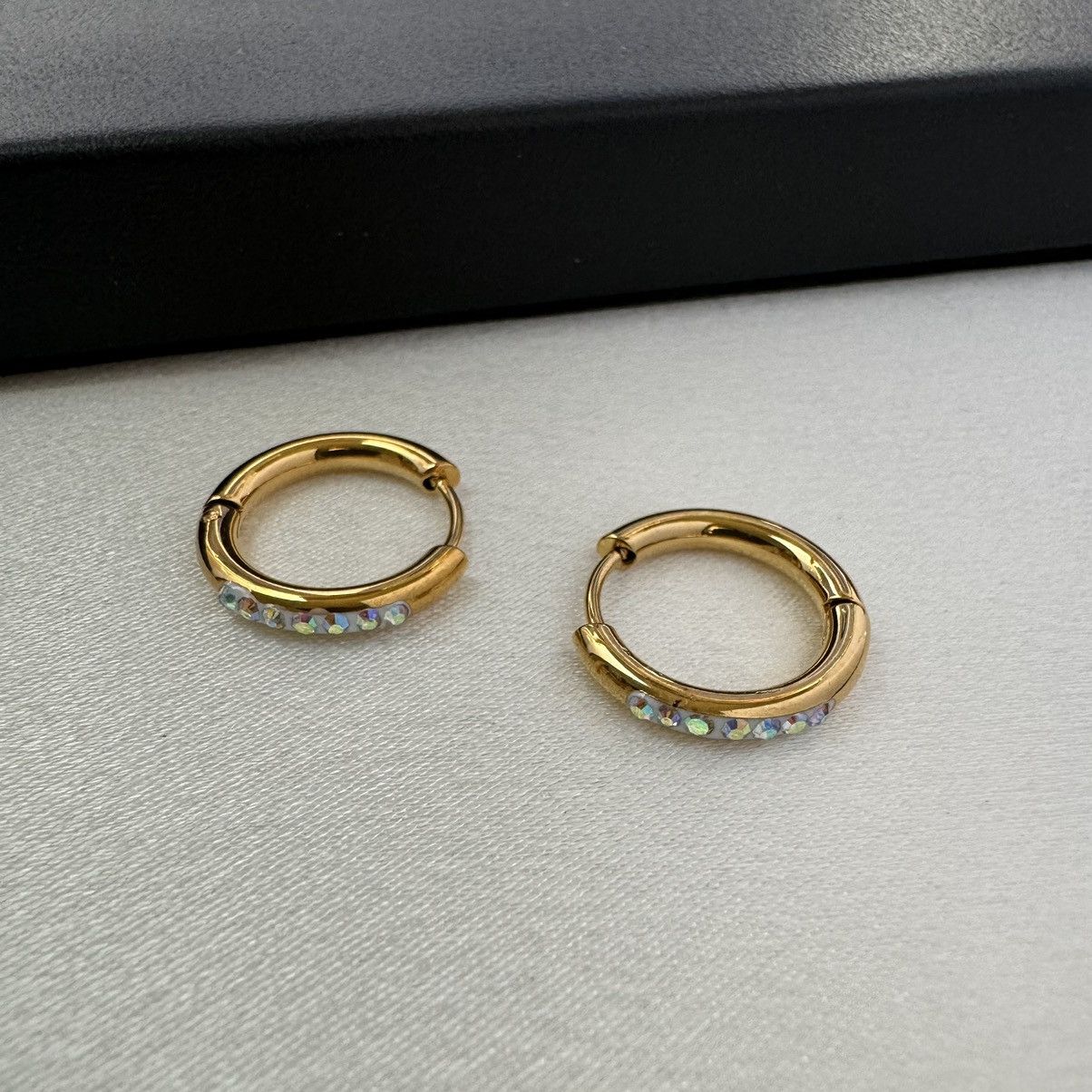Other CZ Small Hoop Earrings for Men Women Hip Hop Unisex Style Size ONE SIZE - 2 Thumbnail