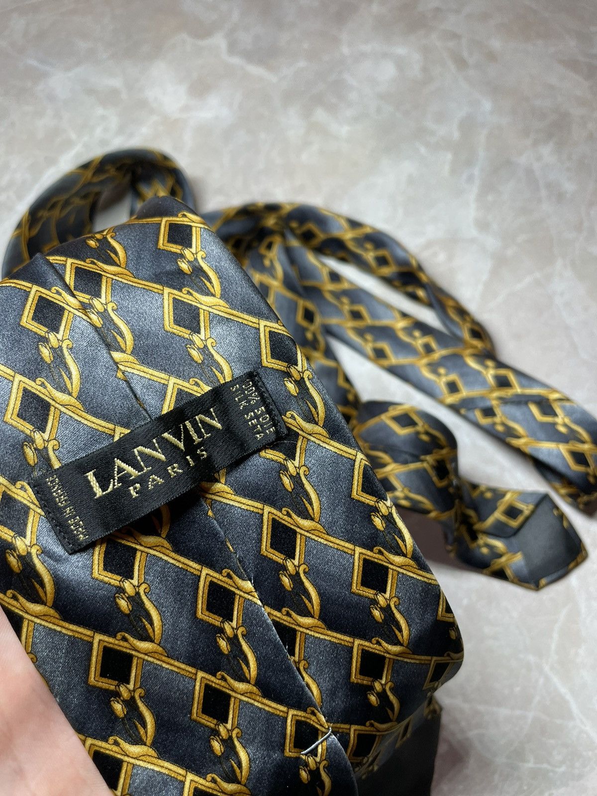 Lanvin Lanvin Paris Tie Vintage Luxury Made in Italy Monogram Logo Size ONE SIZE - 2 Thumbnail
