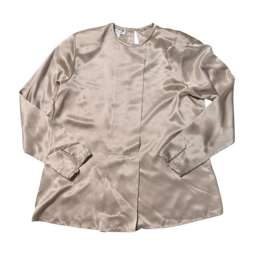 Other Vintage Rena Rowan Saville Polka Dot Satin Blouse Champagne Size M / US 6-8 / IT 42-44 - 1 Thumbnail