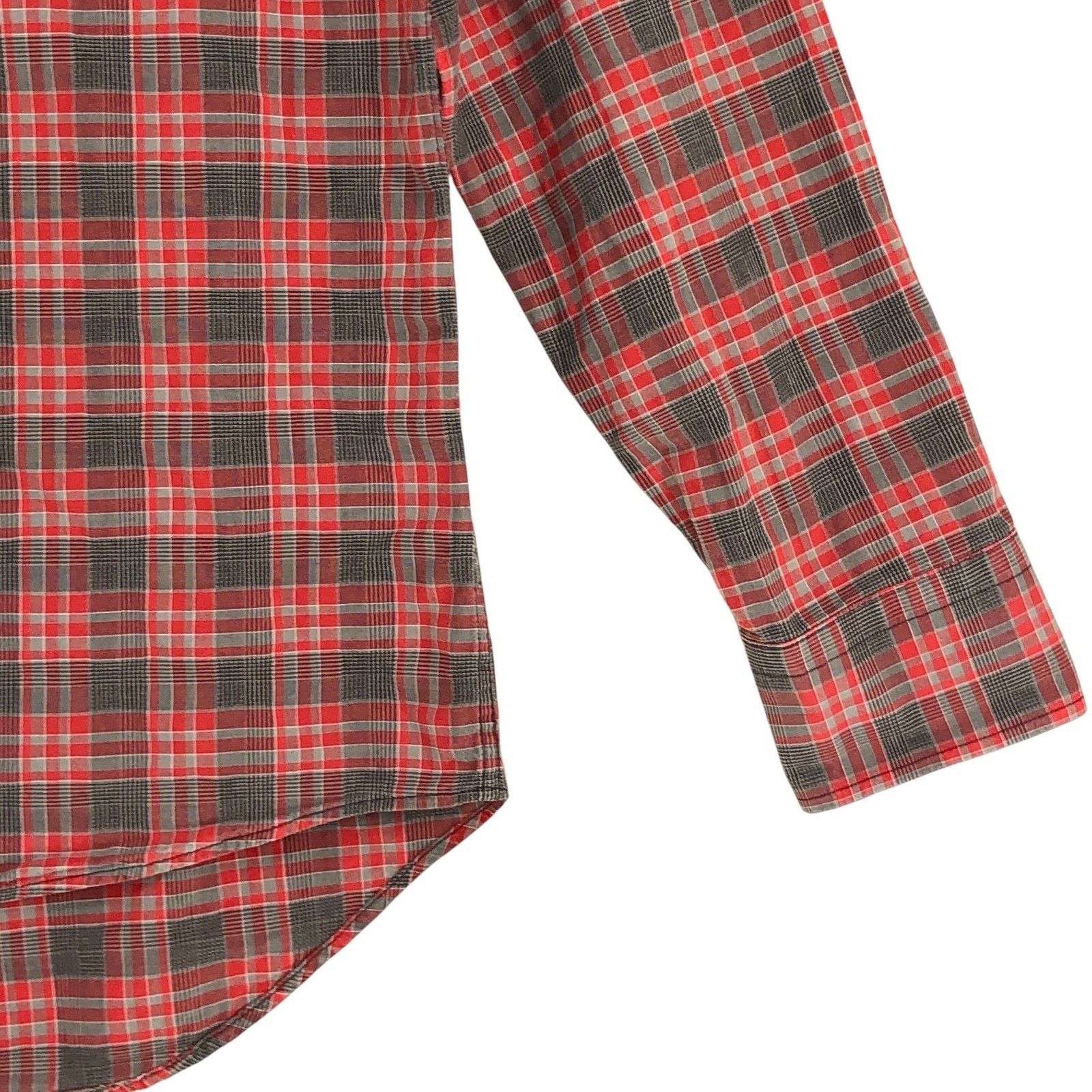 Billy Reid Billy Reid Shirt S Red Gray Plaid Long Sleeve Button Up Size US S / EU 44-46 / 1 - 5 Thumbnail